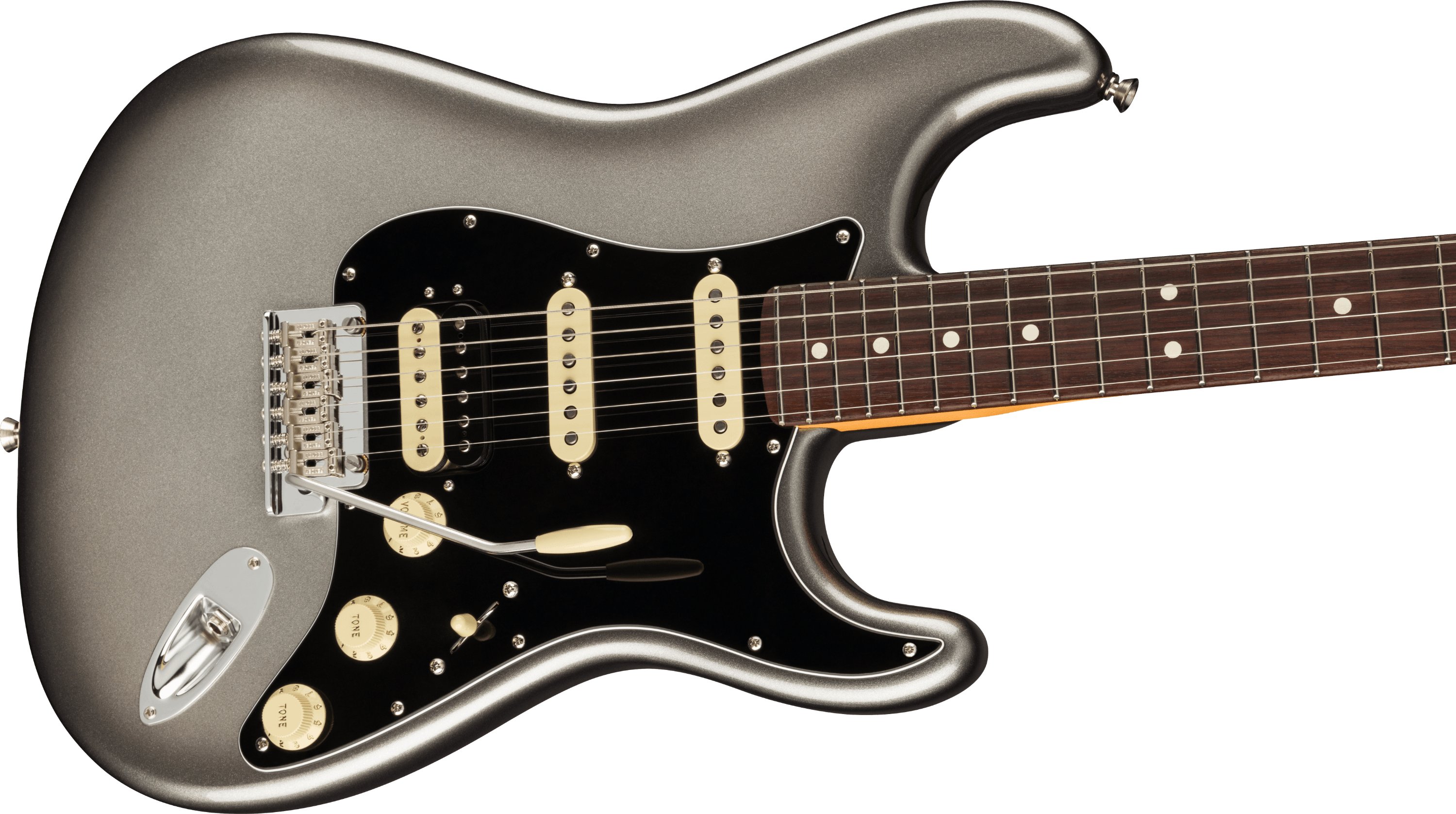 Fender American Professional II Stratocaster HSS in Mercury with Rosewood Fingerboard - 403194-Fender-American-Professional-II-Stratocaster-HSS-Mercury-Rosewood-Fingerboard-Body-Angle.jpg