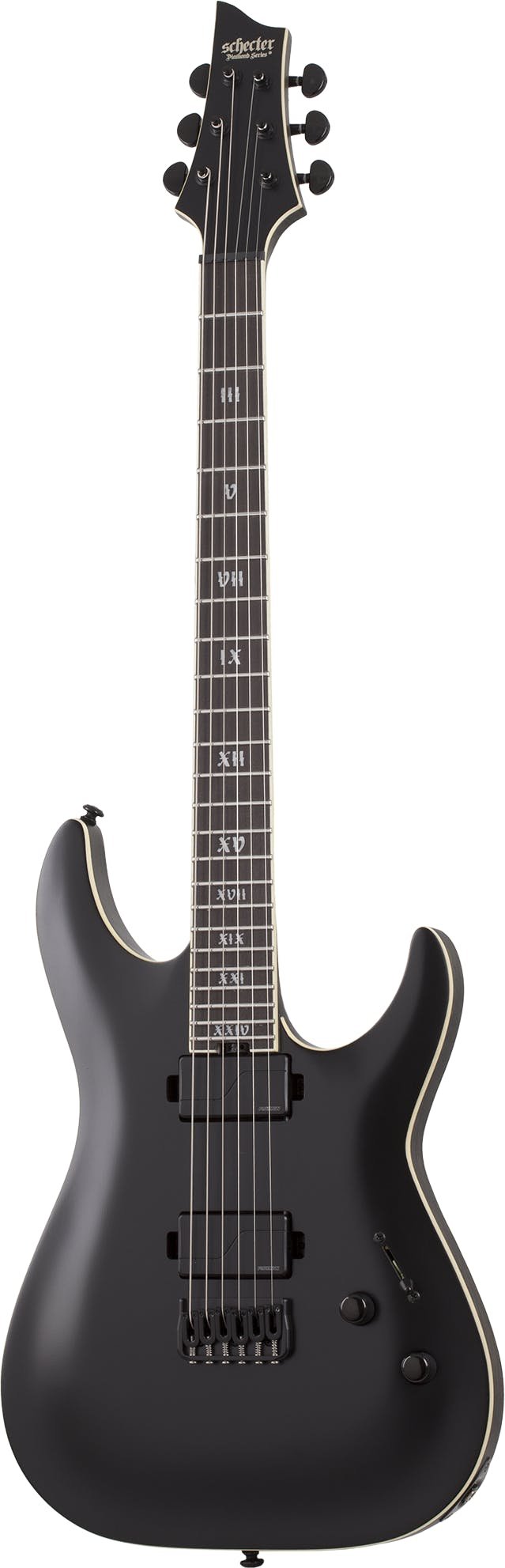 Schecter C-1 SLS Elite Evil Twin in Satin Black - Andertons Music Co.