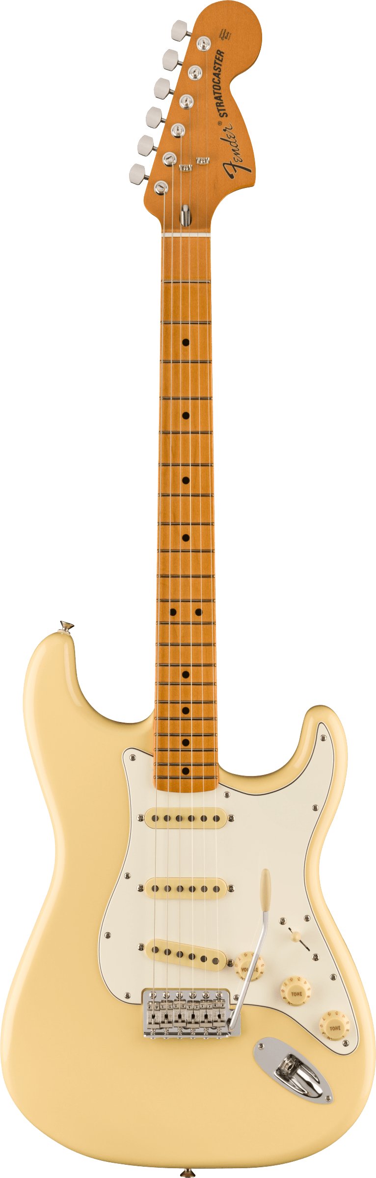 Fender Vintera II '70s Stratocaster Electric Guitar in Vintage White - 0149032341-Fender-Vintera-II-70s-Stratocaster-in-Vintage-White-Front.jpg