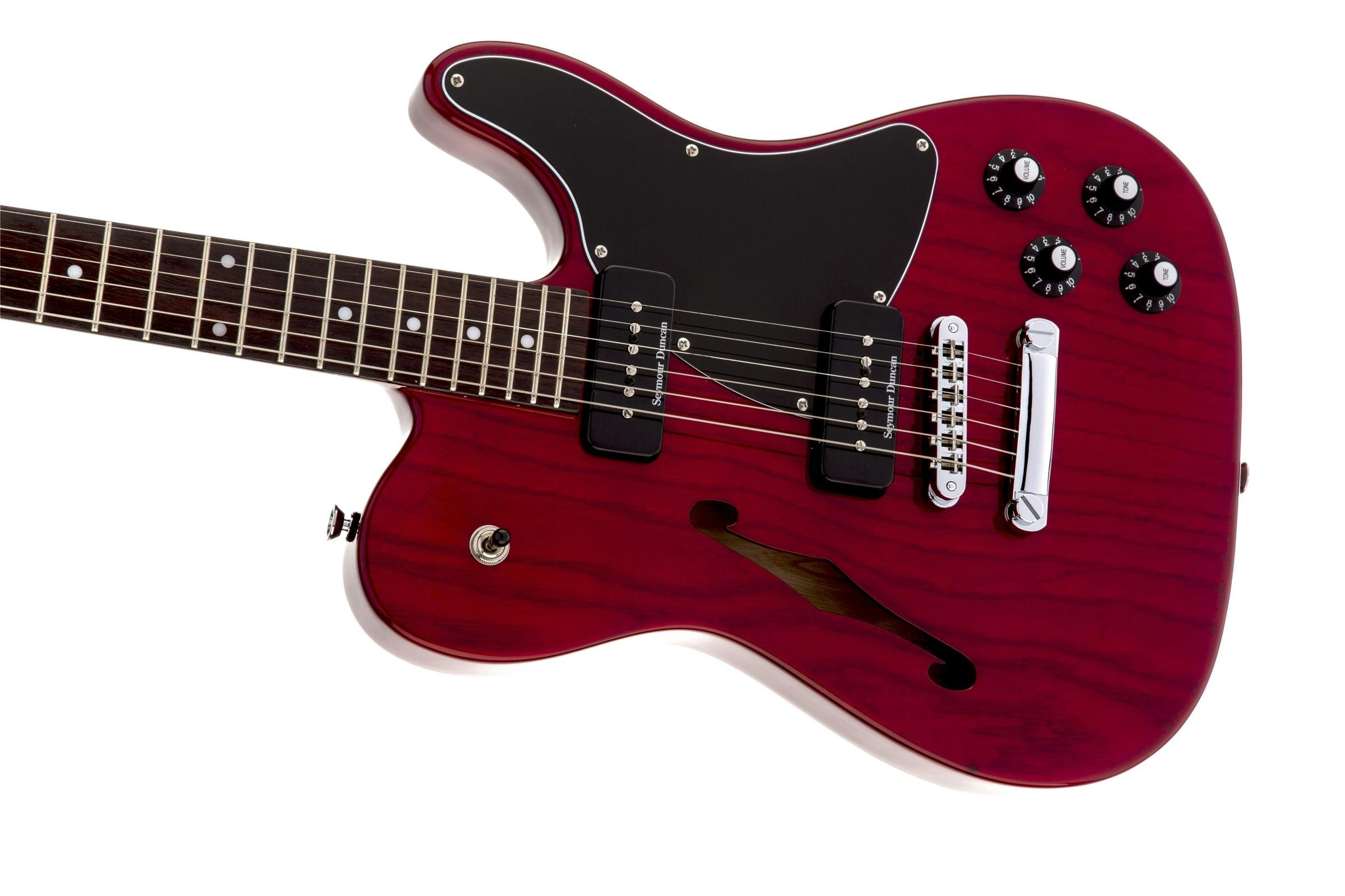 Fender Jim Adkins JA-90 Thinline Tele in Crimson Red Transparent
