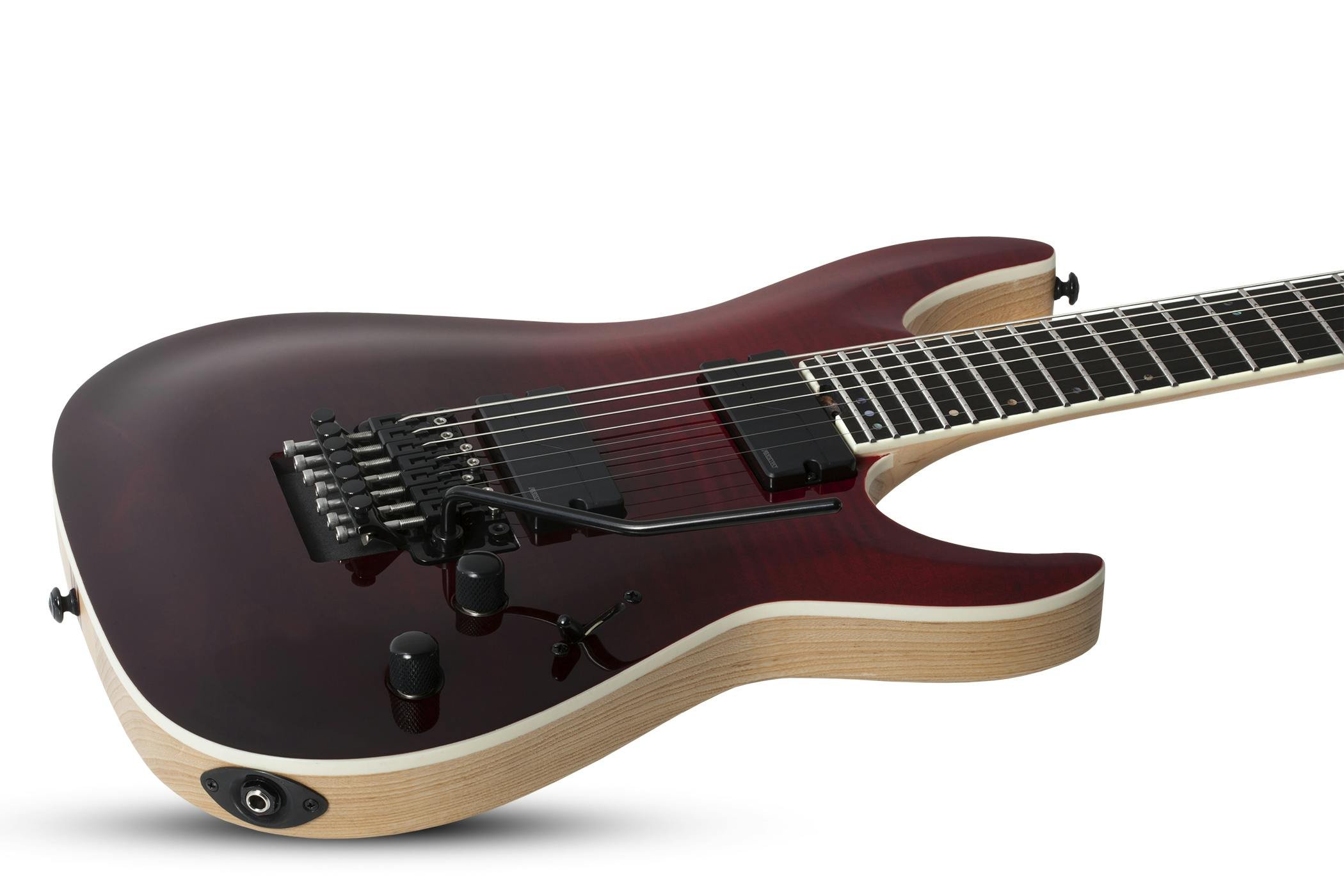 Schecter C-7 FR SLS Elite Electric Guitar in Blood Burst - SCH-GTR-1374-Schecter-C-7-FR-SLS-Elite-Blood-Burst-Body-Angle-2.jpg