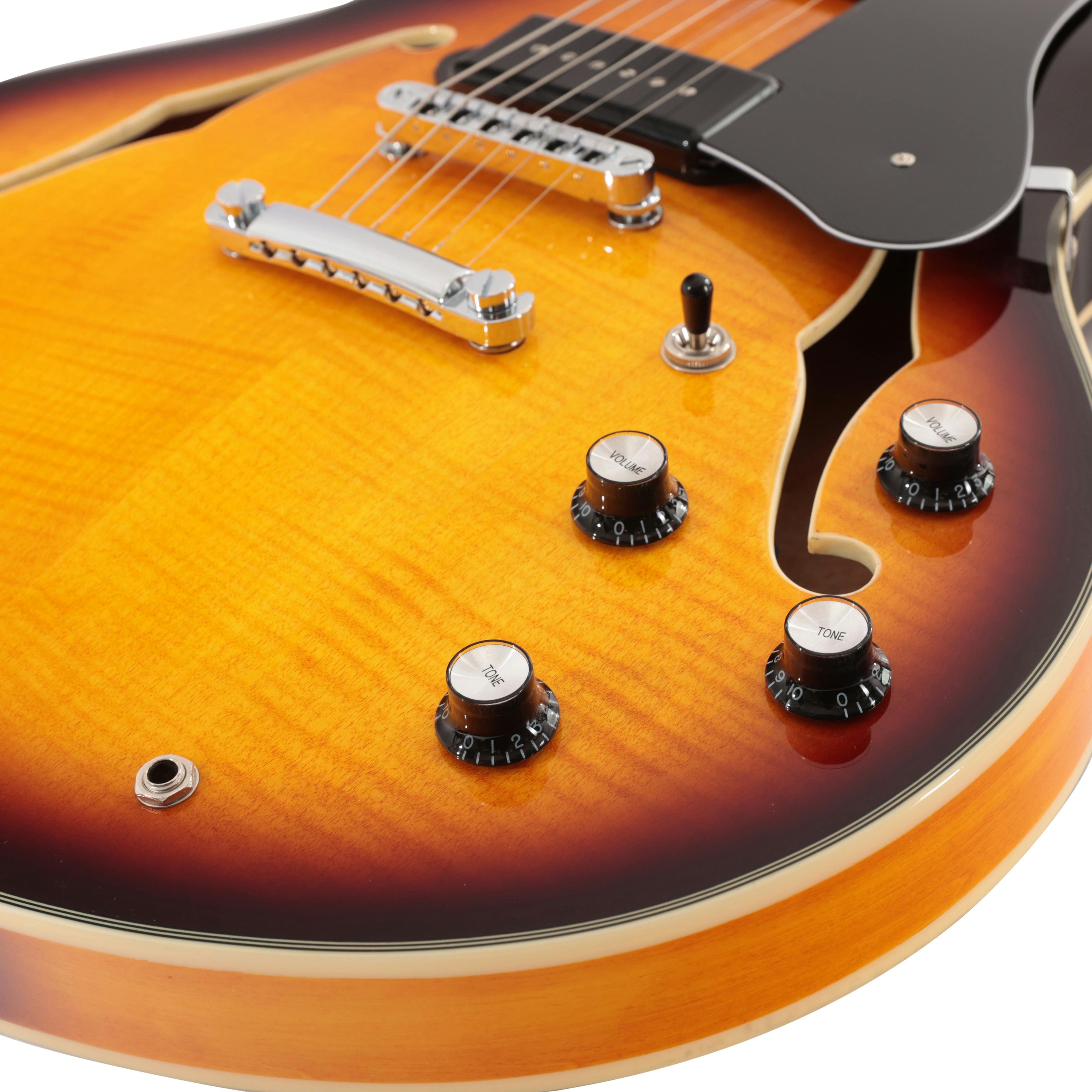 Sire Larry Carlton H7V Semi-Hollow Electric Guitar in Vintage Sunburst - H7VVS-Sire-Larry-Carlton-H7V-P90s-Vintage-Sunburst-Controls.jpg