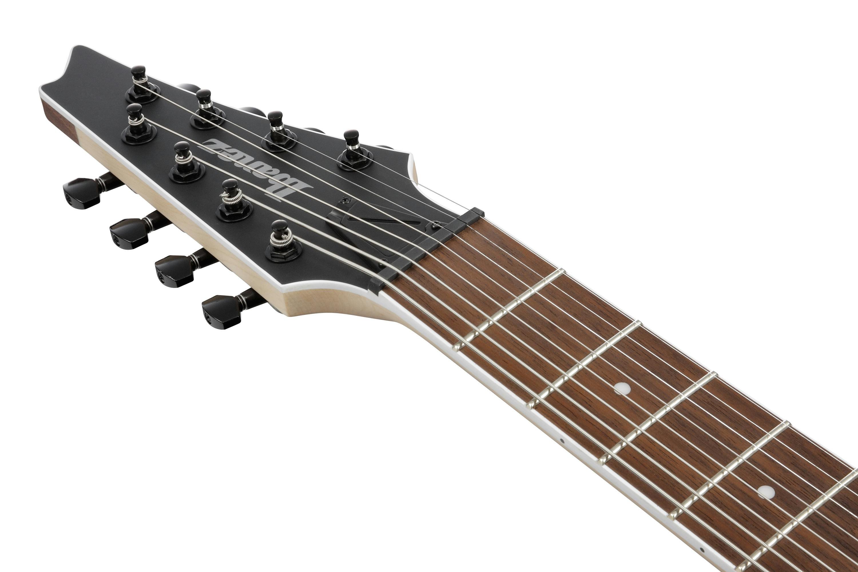 Ibanez RG8EX-BKF 8-String Electric Guitar in Black Flat - RG8EX-BKF-rg8ex-black-flat-headstock.jpg