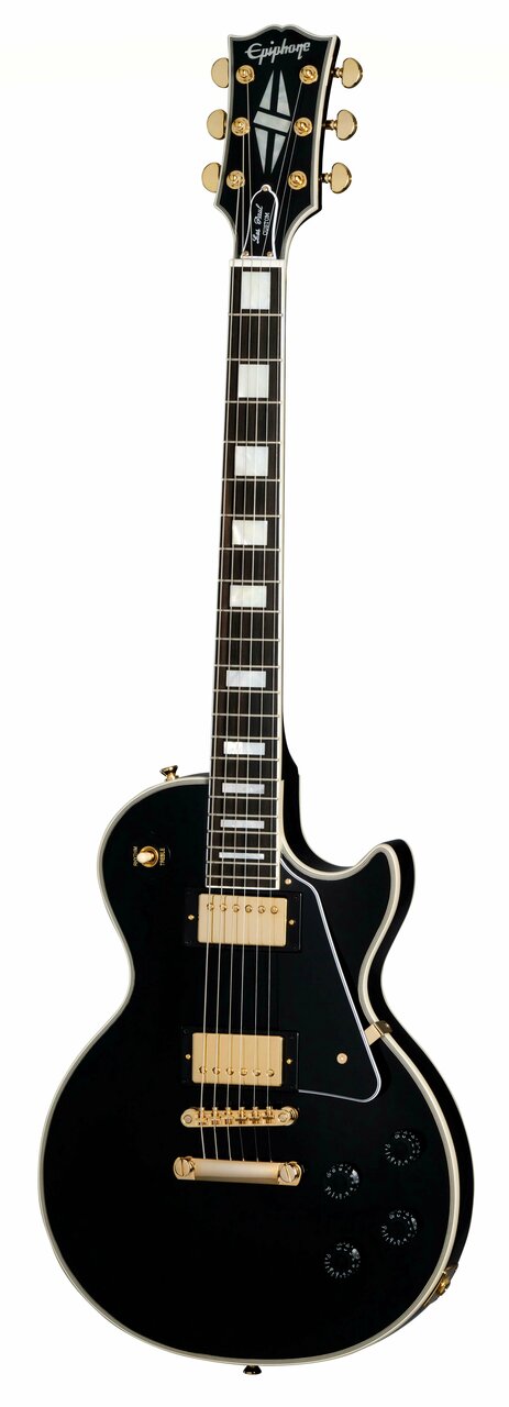 Epiphone Inspired by Gibson Custom Les Paul Custom Electric Guitar in Ebony - ECLPCEBGH1-ECLPCEBGH1_front.jpg