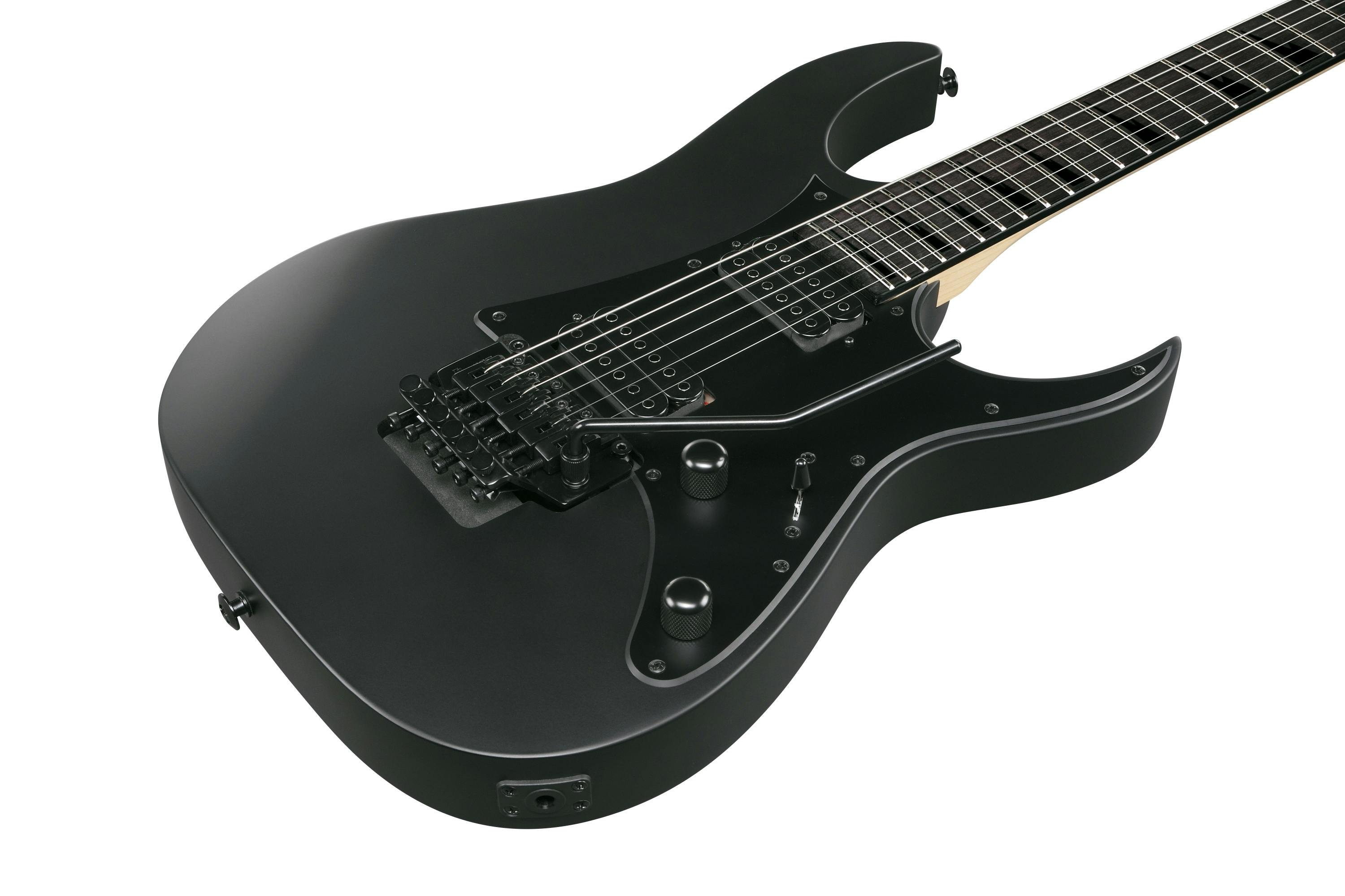 Ibanez GRGR330EX-BKF Electric Guitar in Black Flat - GRGR330EX-BKF-GRGR330EX-black-flat-angle.jpg