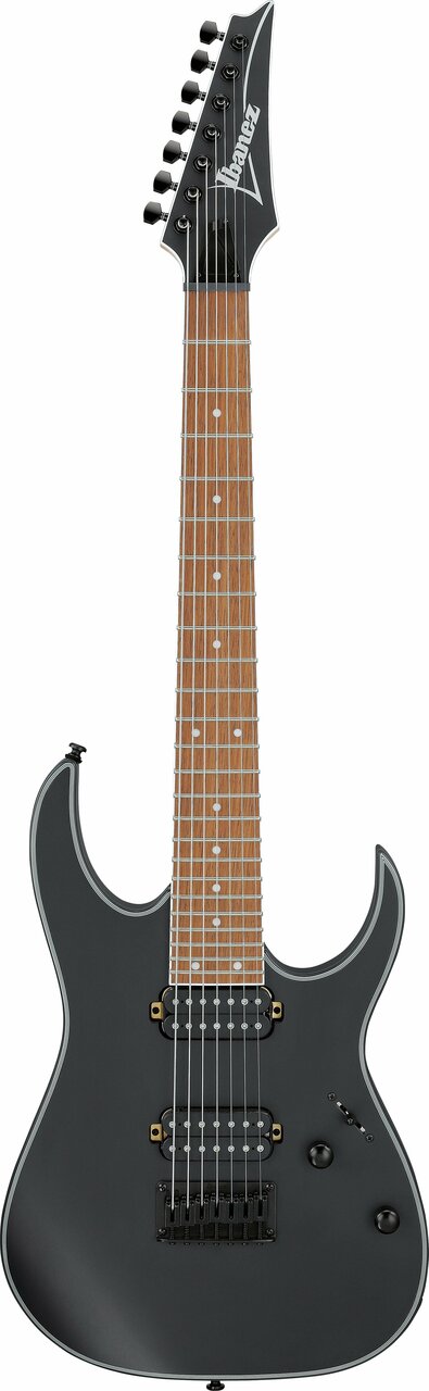 Ibanez RG7421EX-BKF 7-String Electric Guitar in Black Flat - RG7421EX-BKF-RG7421EX-black-flat-front.jpg