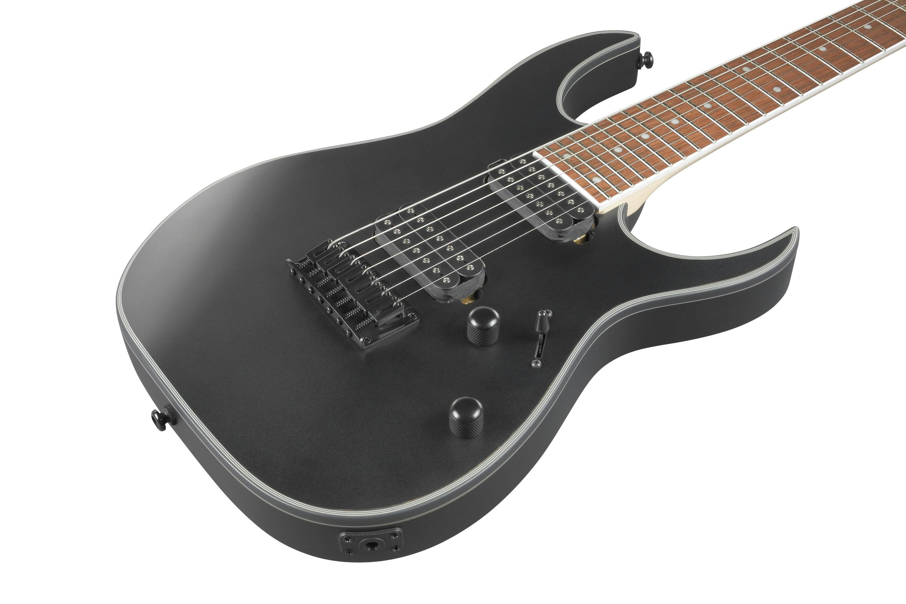 Ibanez RG7421EX-BKF 7-String Electric Guitar in Black Flat - RG7421EX-BKF-RG7421EX-black-flat-angle.jpg