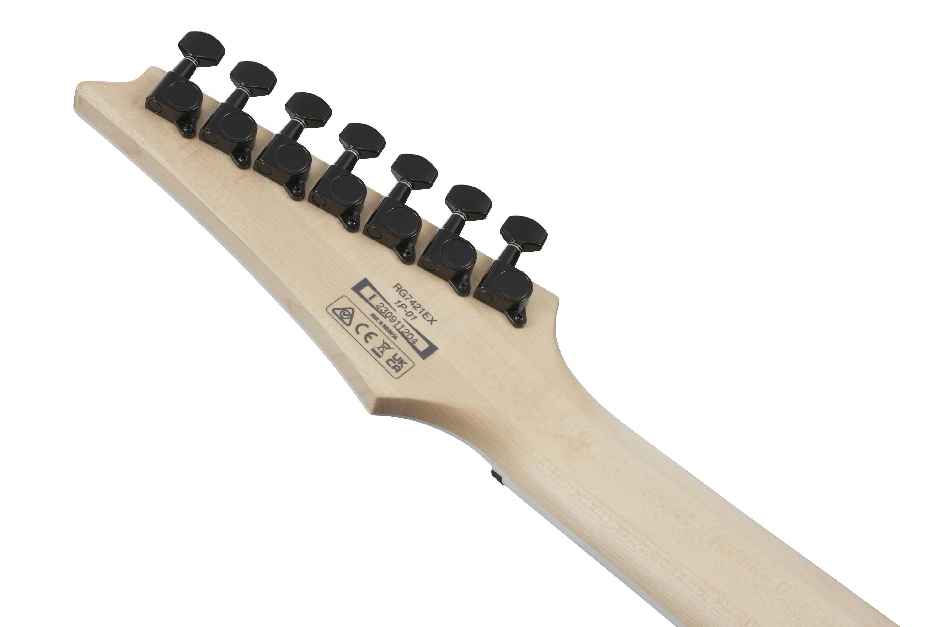 Ibanez RG7421EX-BKF 7-String Electric Guitar in Black Flat - RG7421EX-BKF-RG7421EX-black-flat-headstock-back.jpg