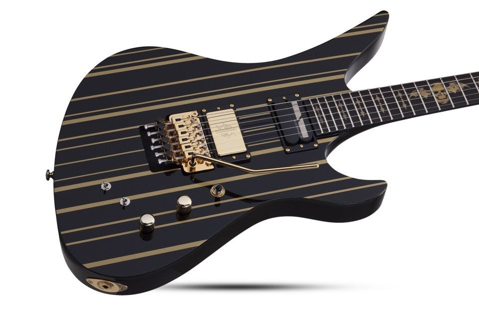 Schecter Synyster Gates Custom S in Black/Gold w/ Sustainiac - 256106-1513261026314.jpg