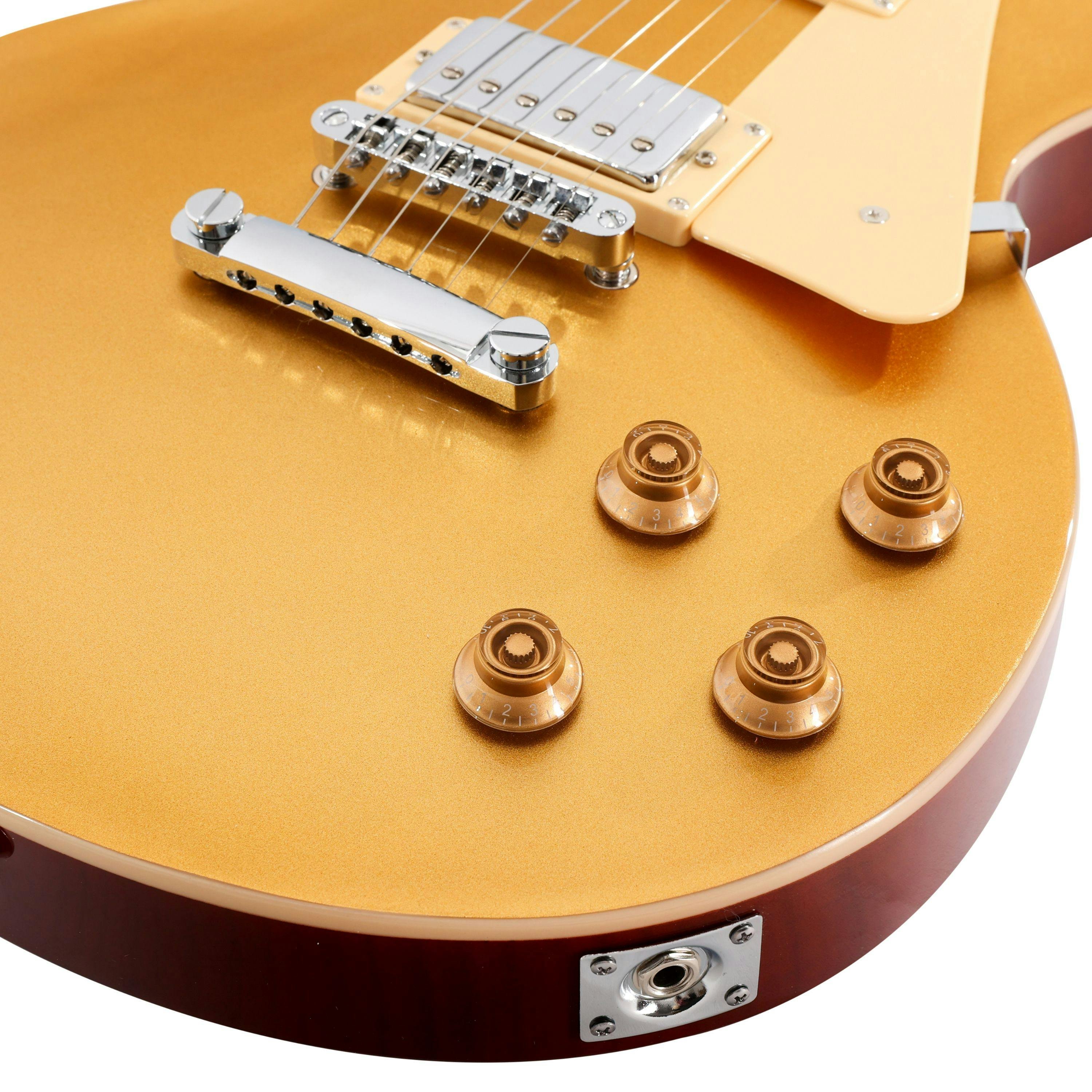 EastCoast L1 Electric Guitar in Gold Top with Rosewood Fretboard - 478401-EC-L1-GT-Controls.jpg