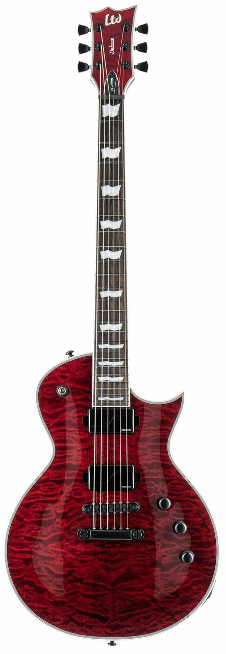 ESP LTD EC-1000 QM Electric Guitar in See Thru Black Cherry Fluence - 10011368-EC-1000_STBC_FRONT.jpg