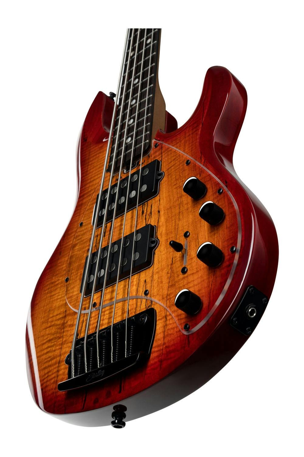Sterling by Music Man Stingray RAY35 HH 5-String in Blood Orange Burst - RAY35HHSMBOBR2-ST-RAY35HHSM-BOB-R2-RIGHT-LOWER-BOUT.jpg