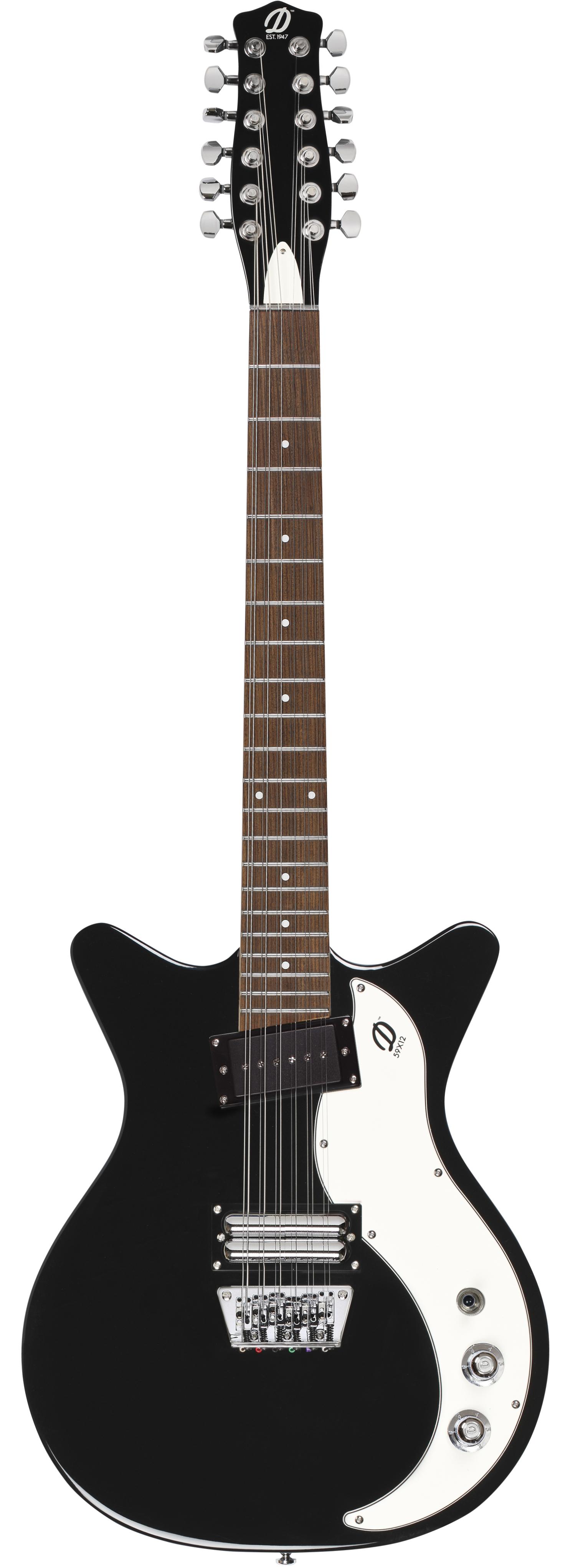 Danelectro 59X12 12-String Electric Guitar in Black - DC59X12BK-Front.jpg