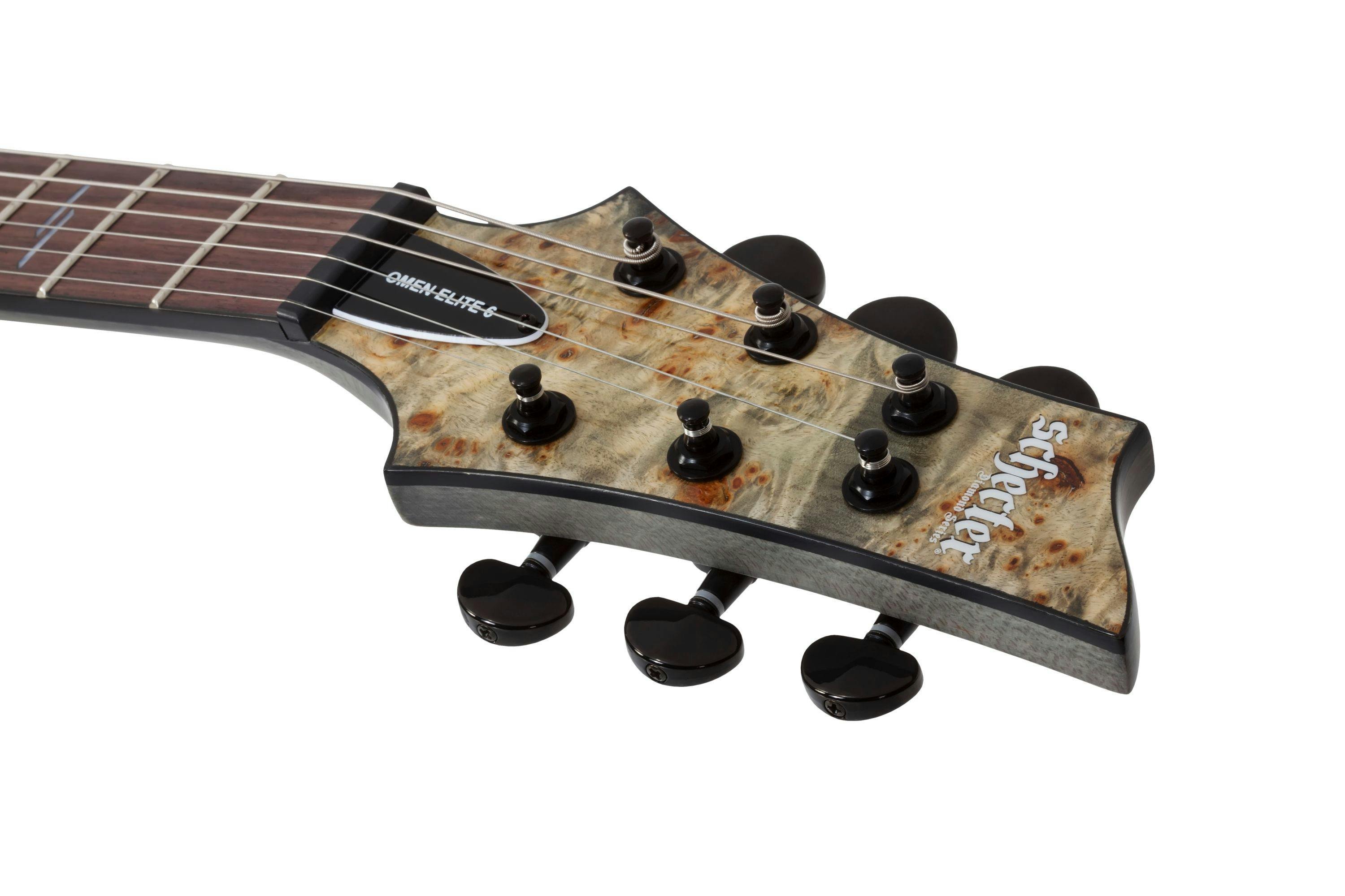 Schecter Omen Elite 6 in Charcoal - 408888-OMEN ELITE-6 CHAR 2451 HEADSTOCK.jpg