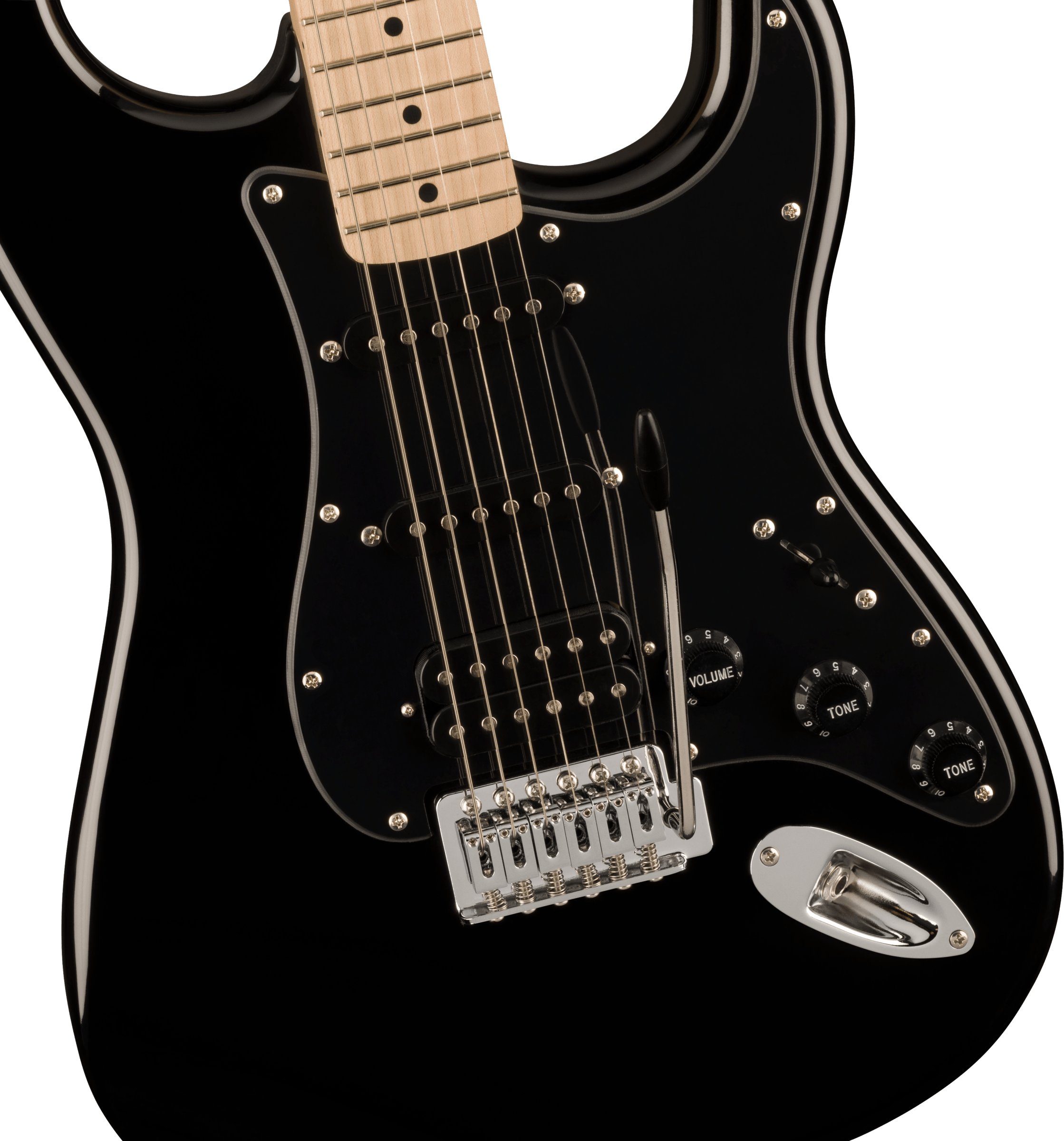 Squier Sonic Stratocaster HSS Electric Guitar in Black - 0373203506-Squier-Sonic-Stratocaster-HSS-Black-Pickups.jpg