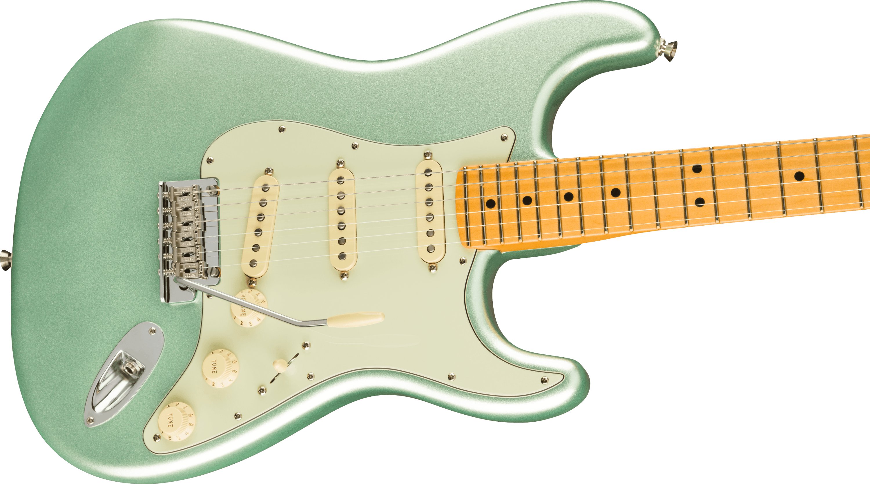 ギター Fender USA Professional Stratocaster Fender American Professional II Stratocaster in Mystic Surf Green