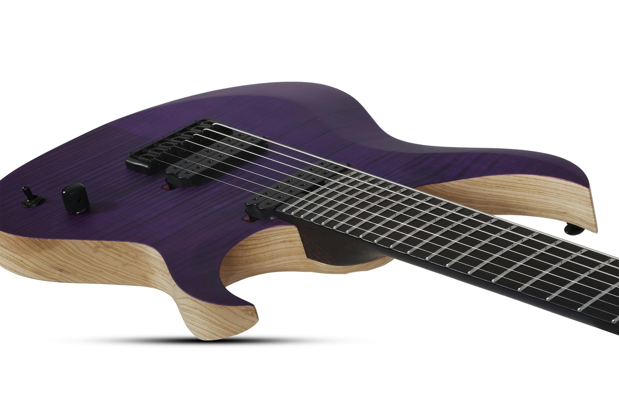 Schecter John Browne TAO-7 Signature 7-String Electric Guitar in Satin Trans Purple - SCH-GTR-463-Schecter-John-Browne-Tao-7-Satin-Trans-Purple-Body-Angle-3.jpg