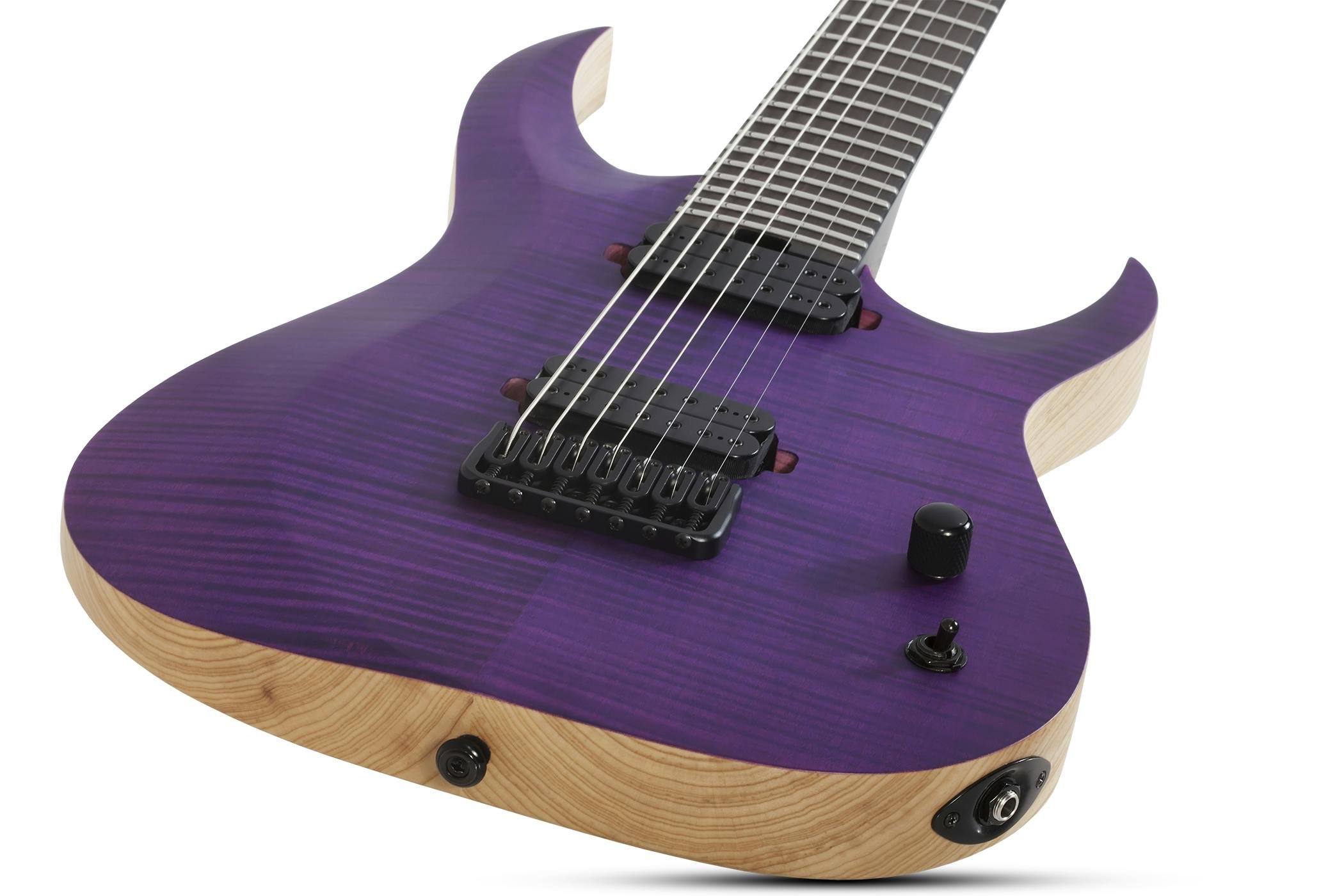 Schecter John Browne TAO-7 Signature 7-String Electric Guitar in Satin Trans Purple - SCH-GTR-463-Schecter-John-Browne-Tao-7-Satin-Trans-Purple-Body-Angle.jpg
