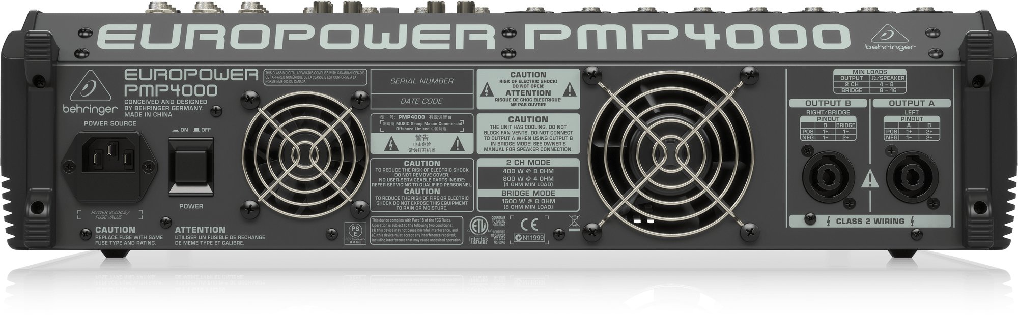 Behringer EUROPOWER PMP4000 パワードミキサー Behringer PMP4000 1600-Watt 16 Channel Powered Mixer - Andertons