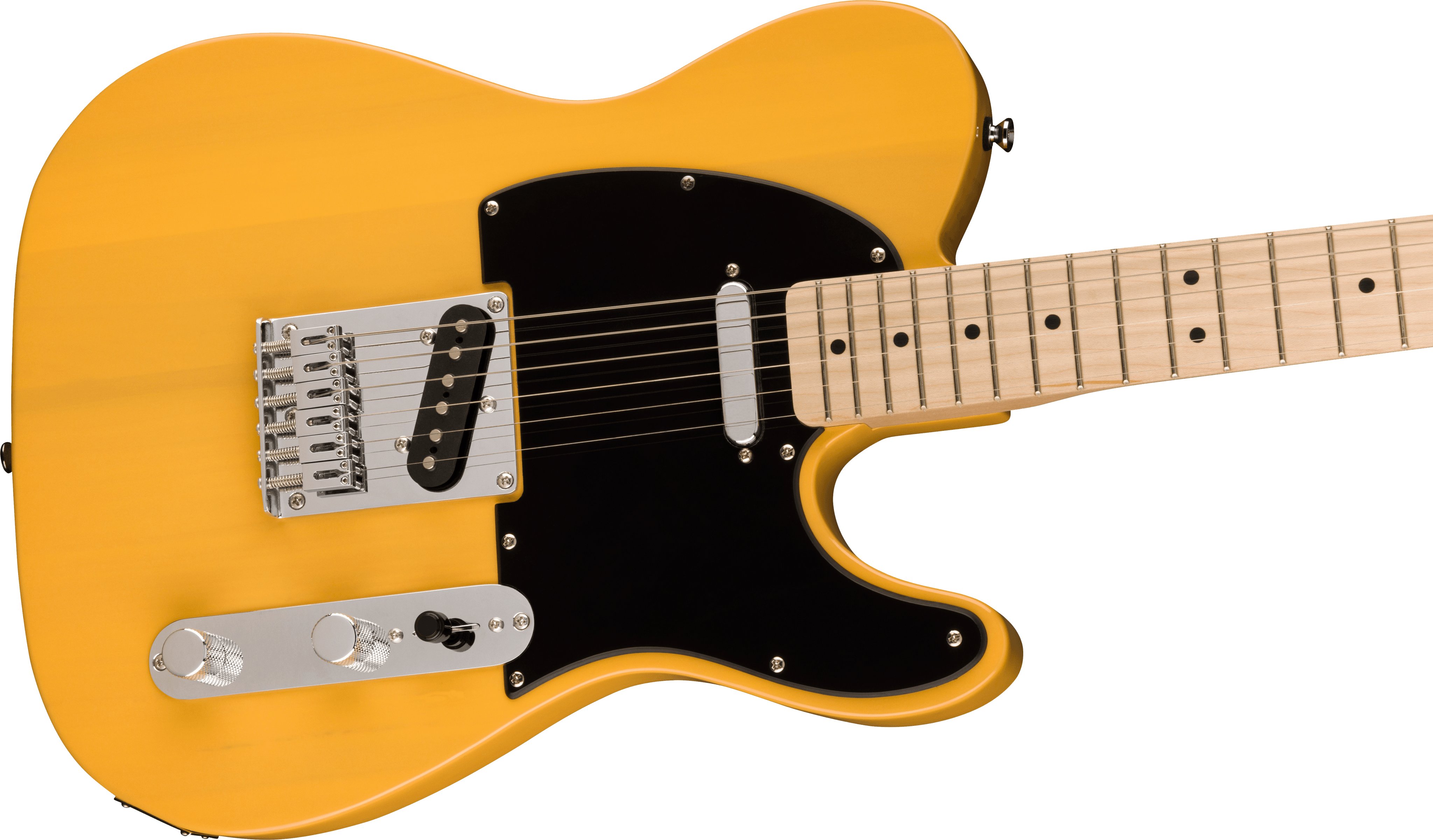 Squier Sonic Telecaster Electric Guitar in Butterscotch Blonde - 0373453550-Squier-Sonic-Telecaster-Butterscotch-Blonde-Angle.jpg