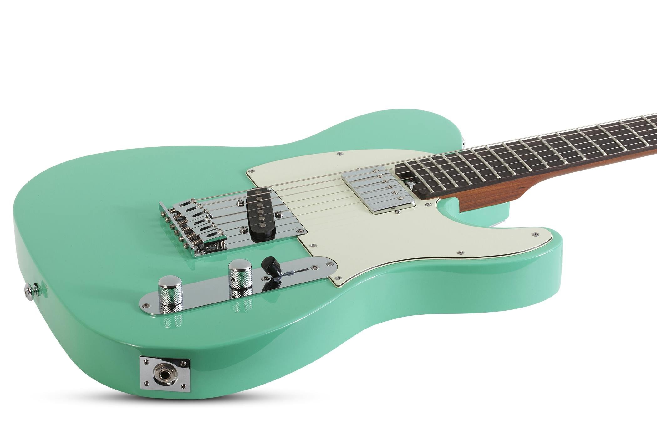 Schecter Nick Johnston PT Signature Electric Guitar in Atomic Green - 500367-Schecter-Nick-Johnston-PT-Atomic-Green-Angle.jpg