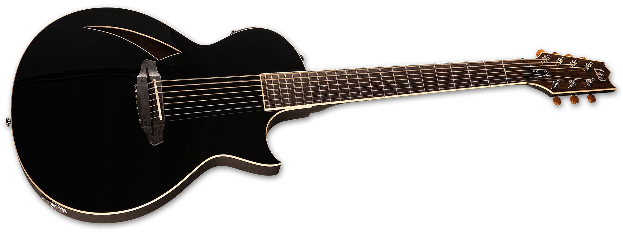 ESP LTD TL-7 7-String Acoustic Guitar in Black - 428721-TL-7-Angle.jpg
