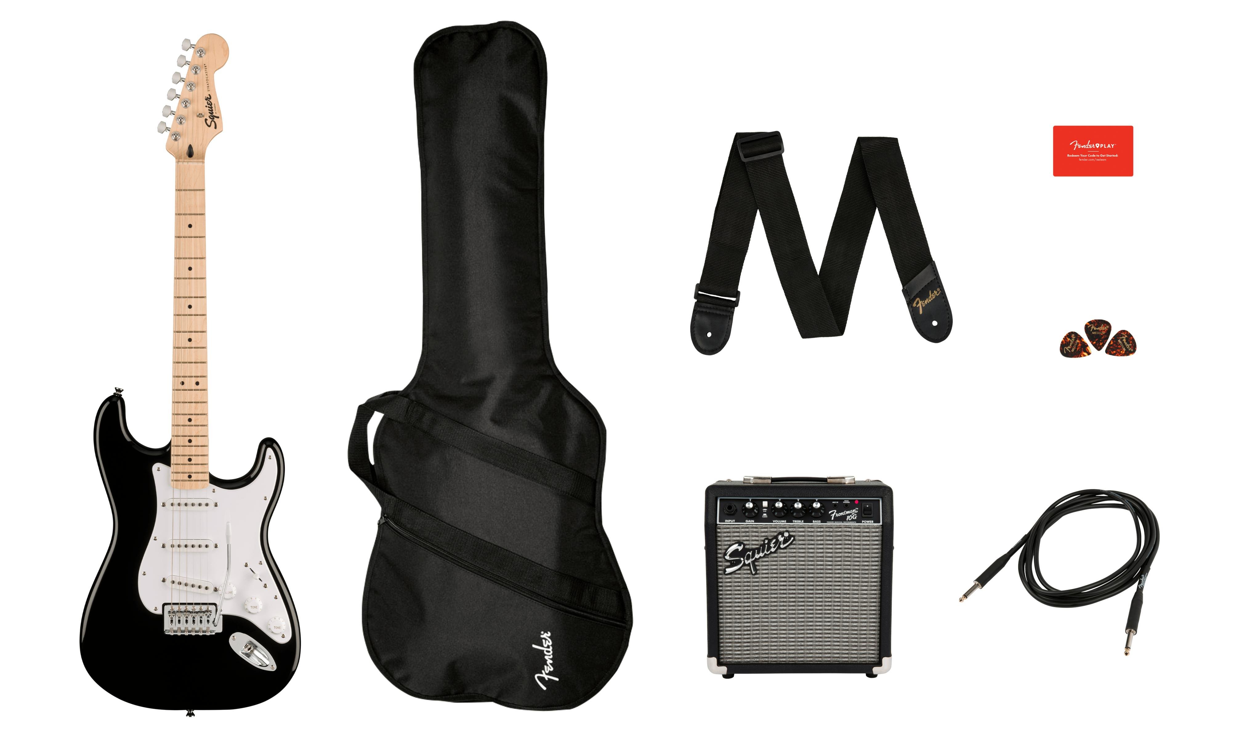 Squier Sonic Stratocaster Black Electric Guitar Starter Pack with Amp & Gig Bag - 0371720406-Squier-Sonic-Strat-Black-Starter-Pack.jpg