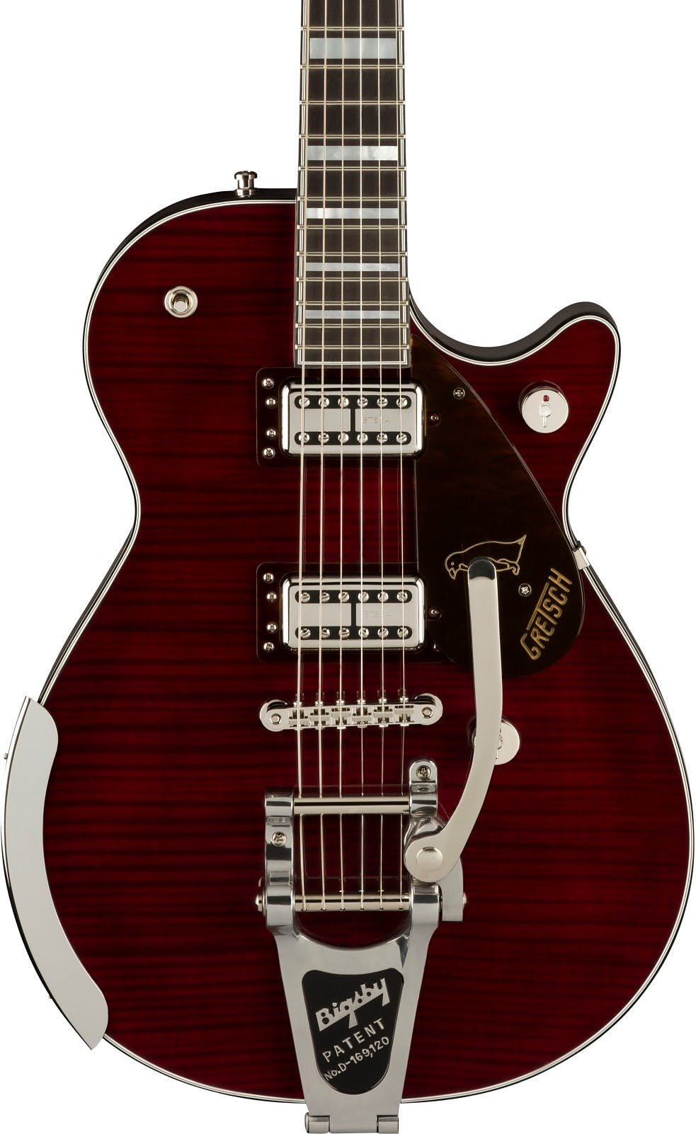 Gretsch G6134TFM-NH Nigel Hendroff Signature Penguin Electric Guitar in Dark Cherry Metallic Flame - 517568-Gretsch G6134TFM-NH Nigel Hendroff Signature Penguin Electric Guitar in Dark Cherry Metallic Flame.jpg