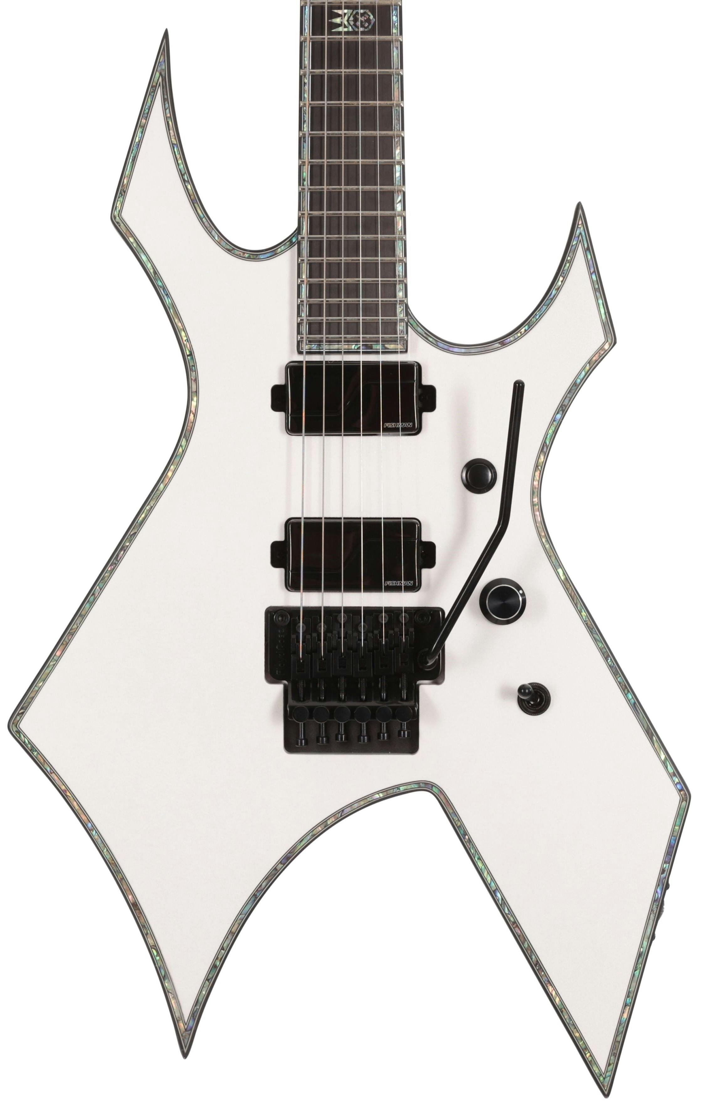 BC Rich Extreme Series Warlock Electric Guitar with Floyd Rose in Matte White - EXDLXWPW-BC-Rich-Extreme-Series-Warlock-Electric-Guitar-Floyd-Rose--Matte-White-Hero.jpg