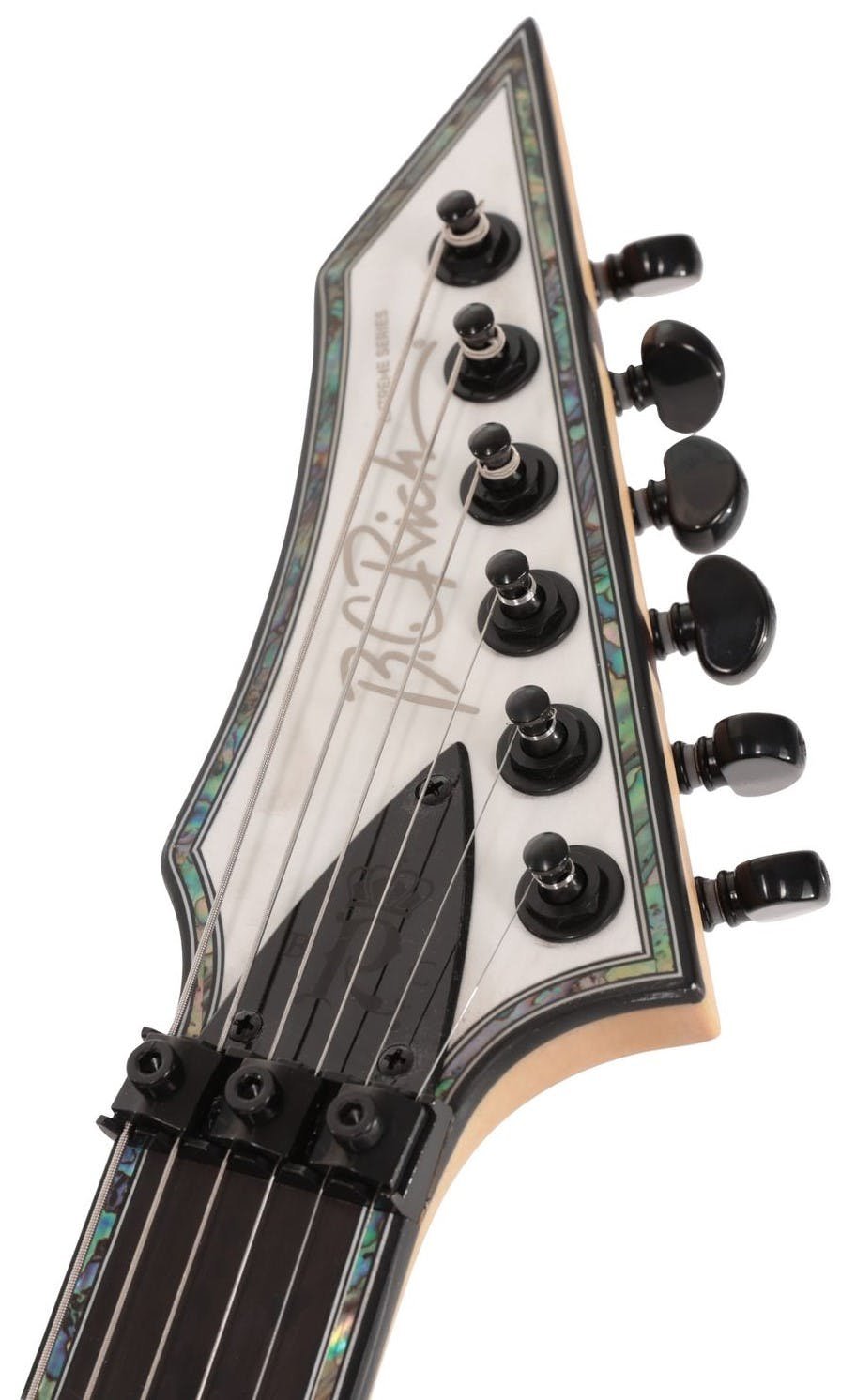 BC Rich Extreme Series Warlock Electric Guitar with Floyd Rose in Matte White - EXDLXWPW-BC-Rich-Extreme-Series-Warlock-Electric-Guitar-Floyd-Rose--Matte-White-Tuners.jpg