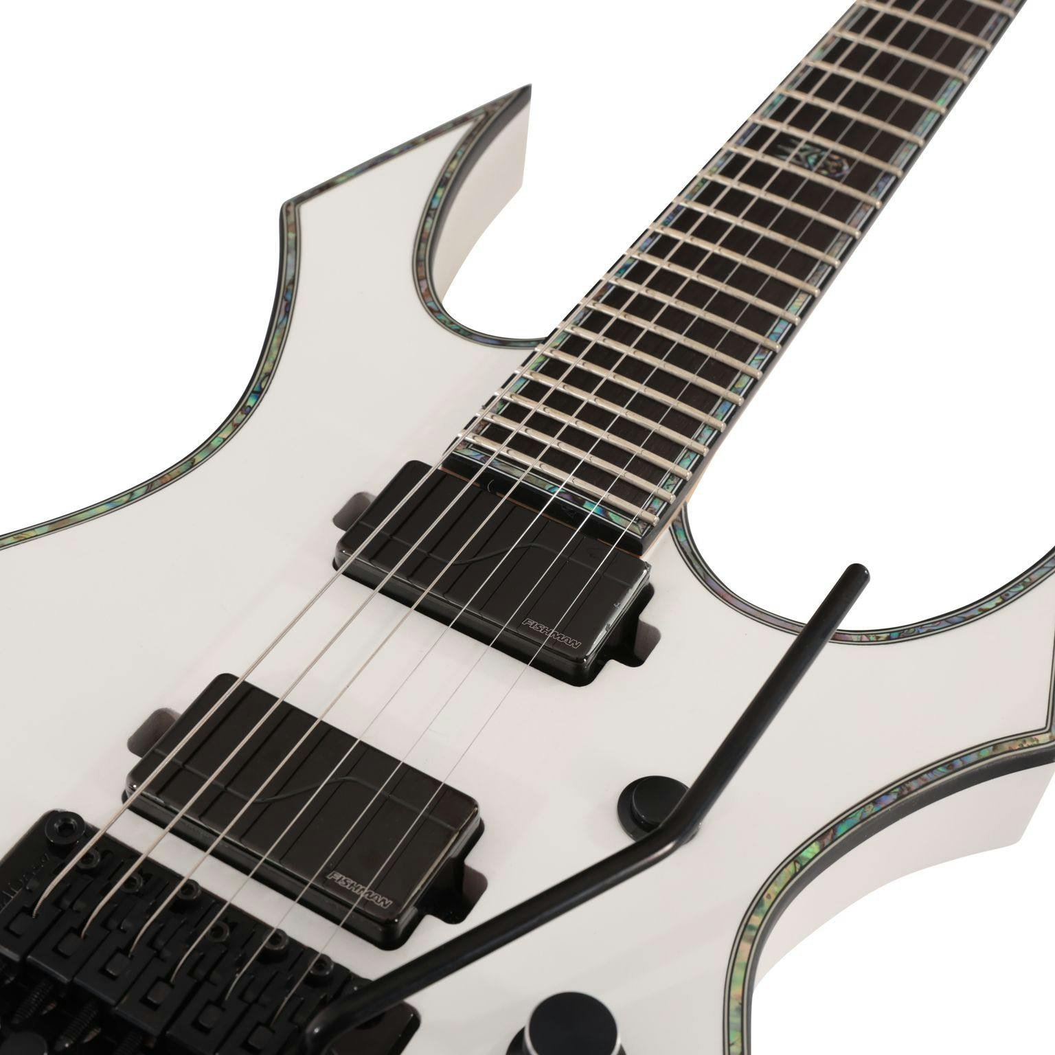 BC Rich Extreme Series Warlock Electric Guitar with Floyd Rose in Matte White - EXDLXWPW-BC-Rich-Extreme-Series-Warlock-Electric-Guitar-Floyd-Rose--Matte-White-Bridge.jpg