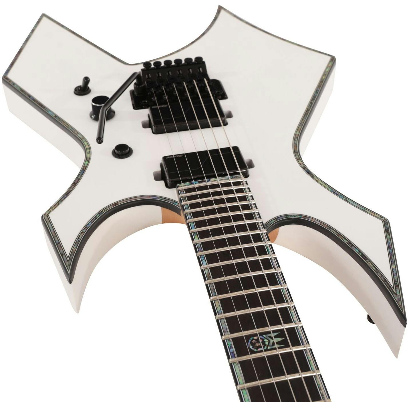 BC Rich Extreme Series Warlock Electric Guitar with Floyd Rose in Matte White - EXDLXWPW-BC-Rich-Extreme-Series-Warlock-Electric-Guitar-Floyd-Rose--Matte-White-Top-Down.jpg