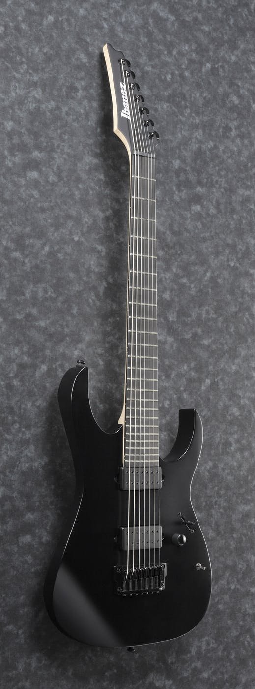 Ibanez RGIXL7-BKF Iron Label Electric Guitar In Black Flat