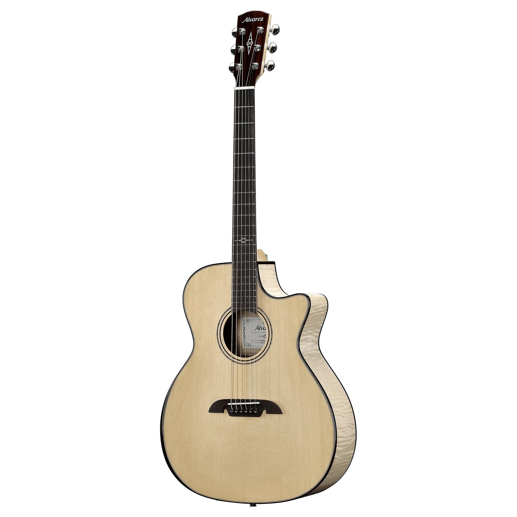 Alvarez Artist Elite AEG80CE Grand Auditorium Electro Acoustic in Natural with Cutaway - AEG80CESPBAR-Alvarez-Artist-Elite-Grand-Auditorium-Cutaway-Bevel-Spruce-top-Tint-Flame-Maple-back-LR-Baggs-SPB-Right.jpg
