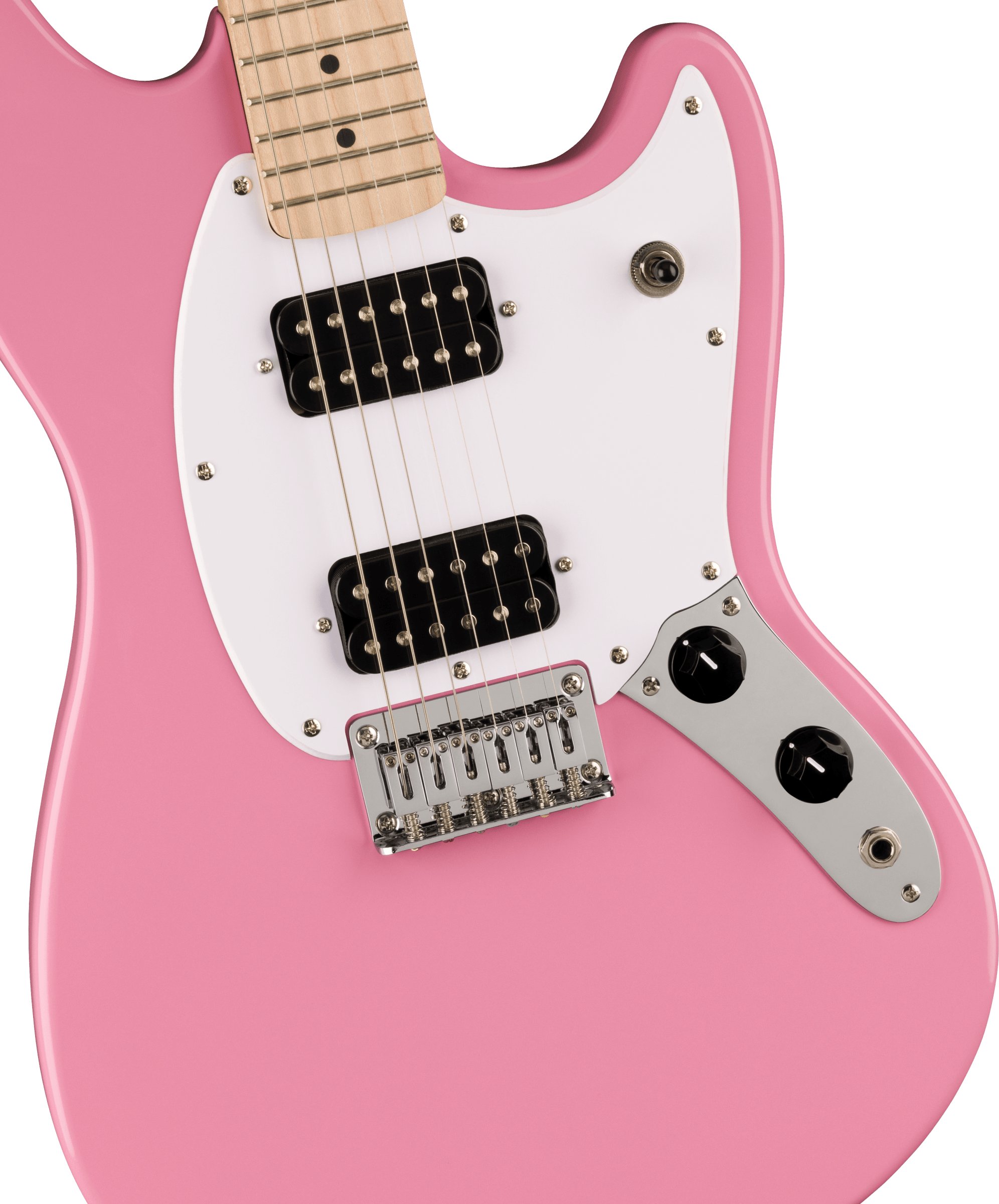 Squier Sonic Mustang HH Electric Guitar in Flash Pink - 0373702555-Squier-Sonic-Mustang-HH-Flash-Pink-Pickups.jpg
