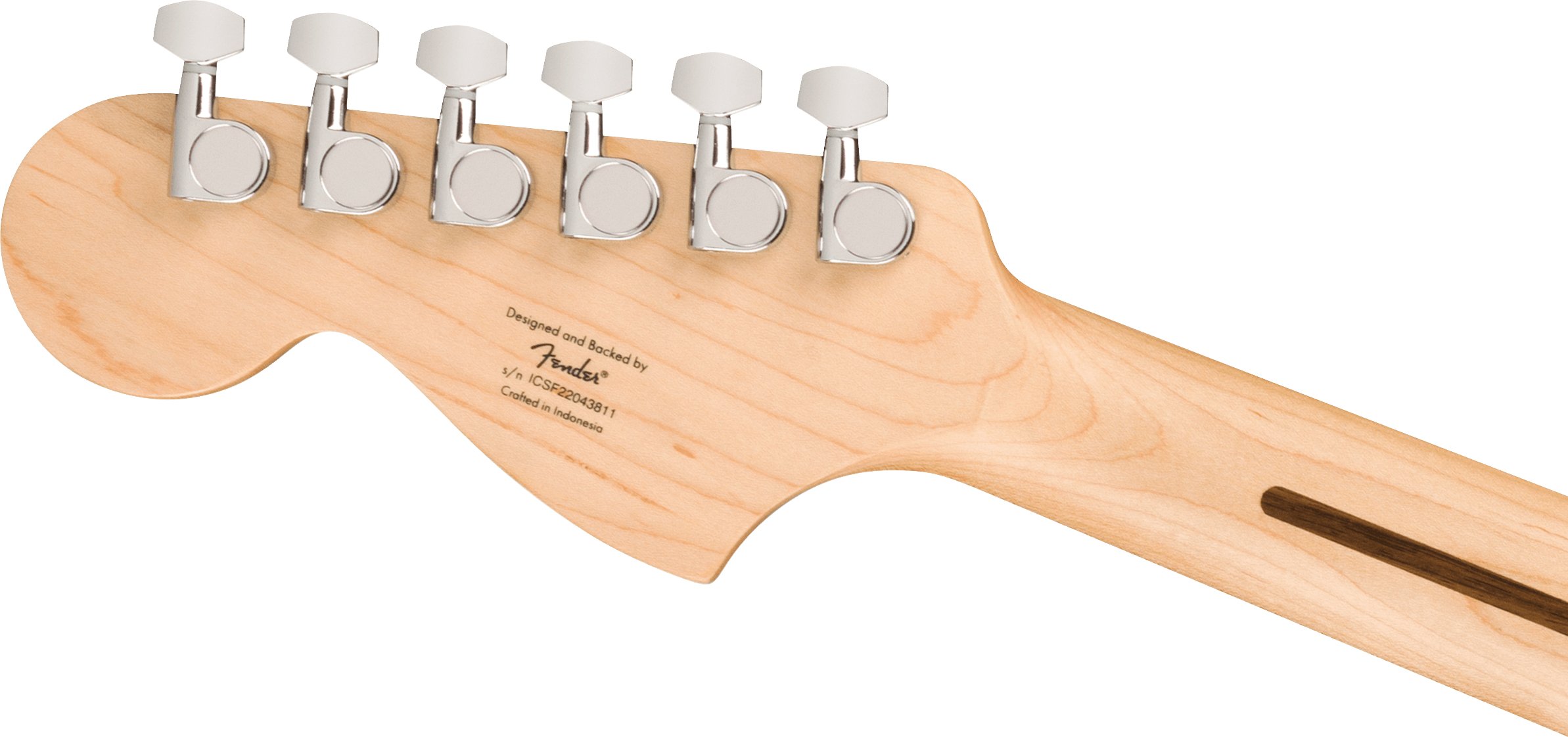 Squier Sonic Mustang HH Electric Guitar in Flash Pink - 0373702555-Squier-Sonic-Mustang-HH-Flash-Pink-Headstock-Back.jpg