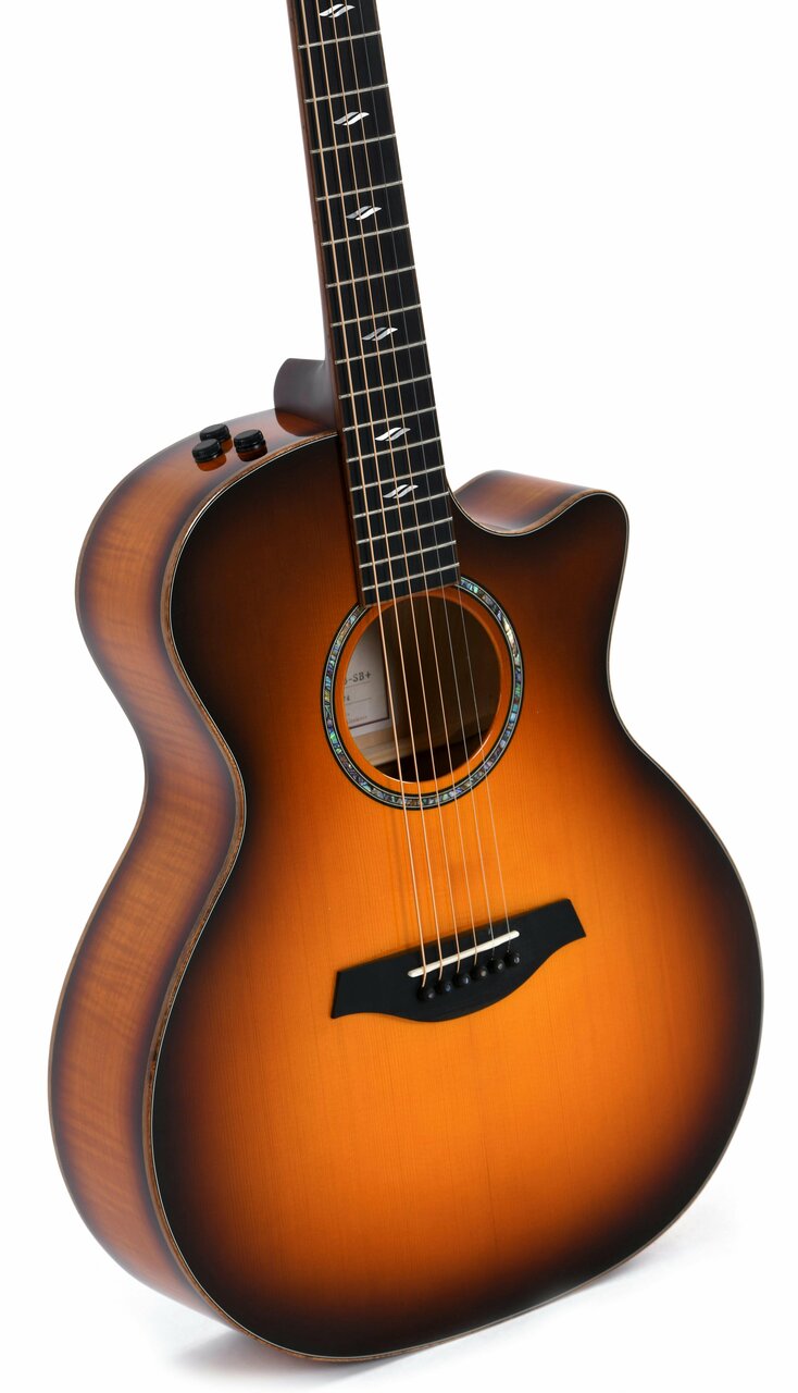 Sigma Modern Series GACE-3-SB+ Flamed Maple Cutaway Electro Acoustic Guitar - SIG-GACE-3-SBPLUS-Sigma-Modern-Series-GACE-3-SB-Plus-Body-Angle.jpg