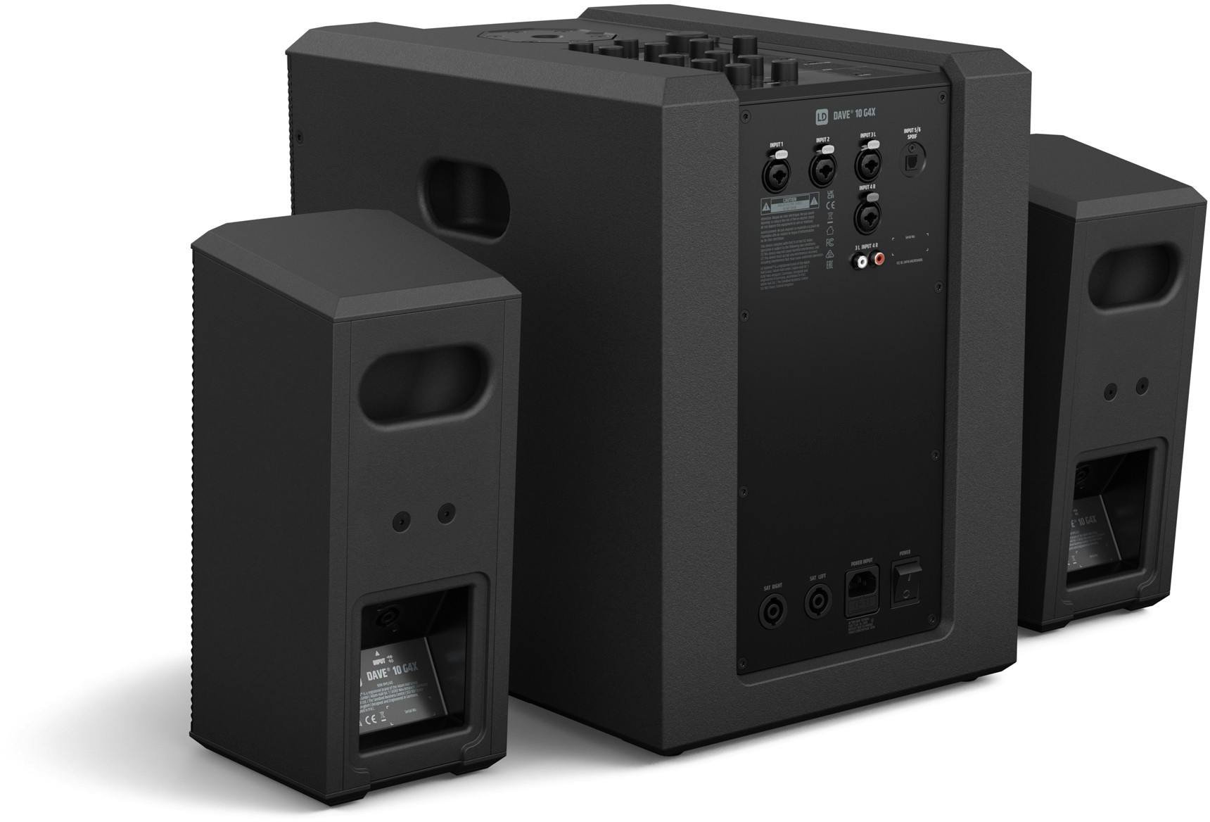 LD Systems DAVE 10 G4X Compact 2.1 powered sound system - LDDAVE10G4X-LD_Systems_Dave_10_G4X_Compact_2.1_Rear.jpg