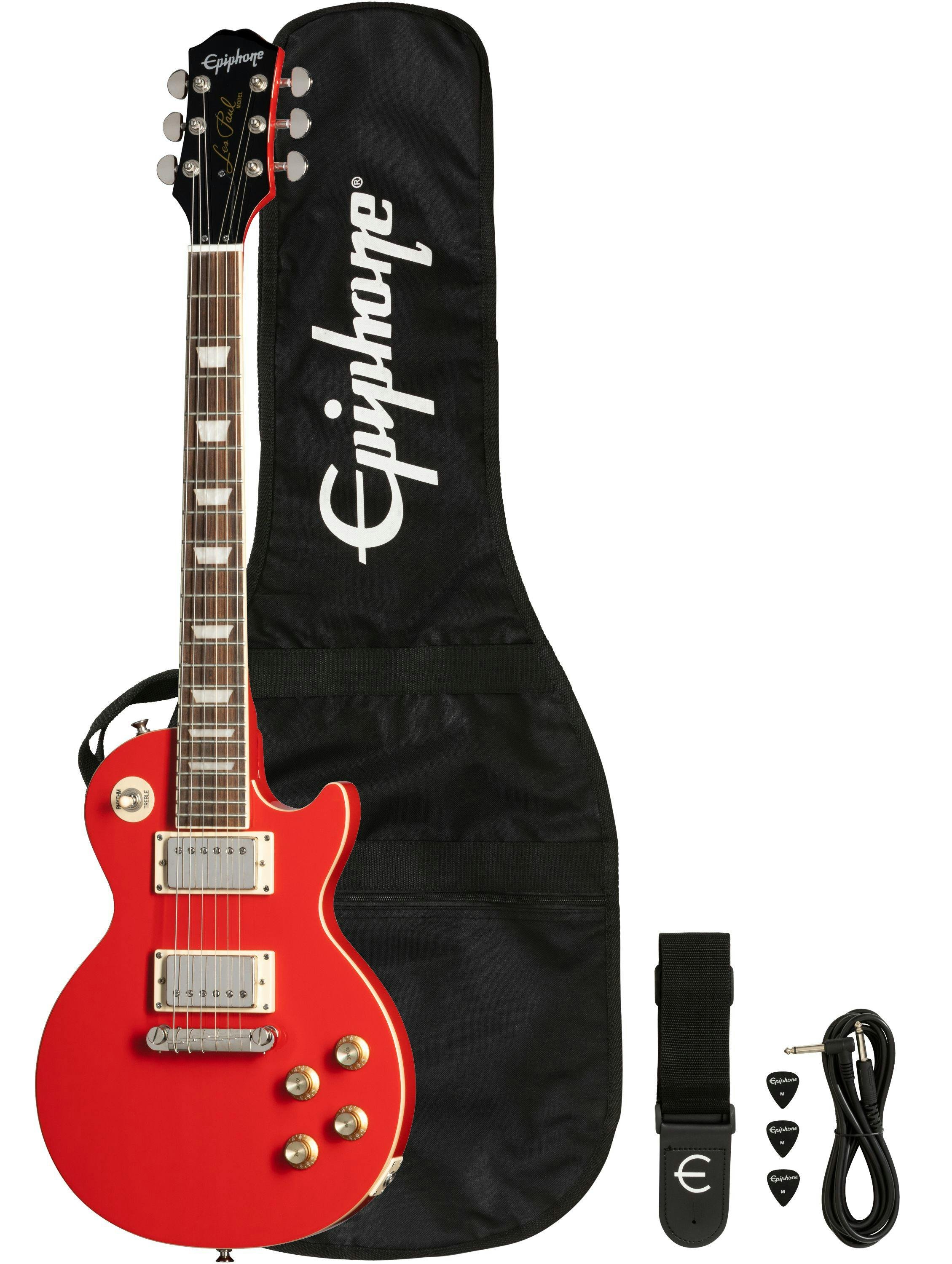 Epiphone Power Players Les Paul Electric Guitar in Lava Red with Accessories - 523912-Epiphone-Power-Player-Les-Paul-Lava-Red-Components.jpg