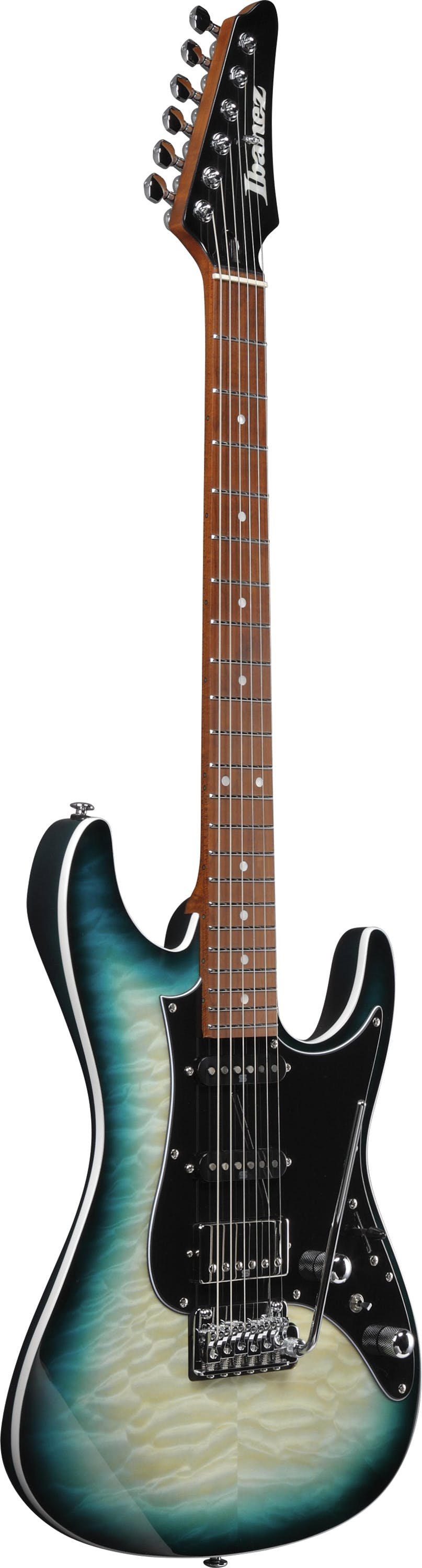 Ibanez AZ24P1QM Premium Electric Guitar in Deep Ocean Blonde - AZ24P1QM-DOB-ibanez-az24p1qm-deep-ocean-blonde-side.jpg