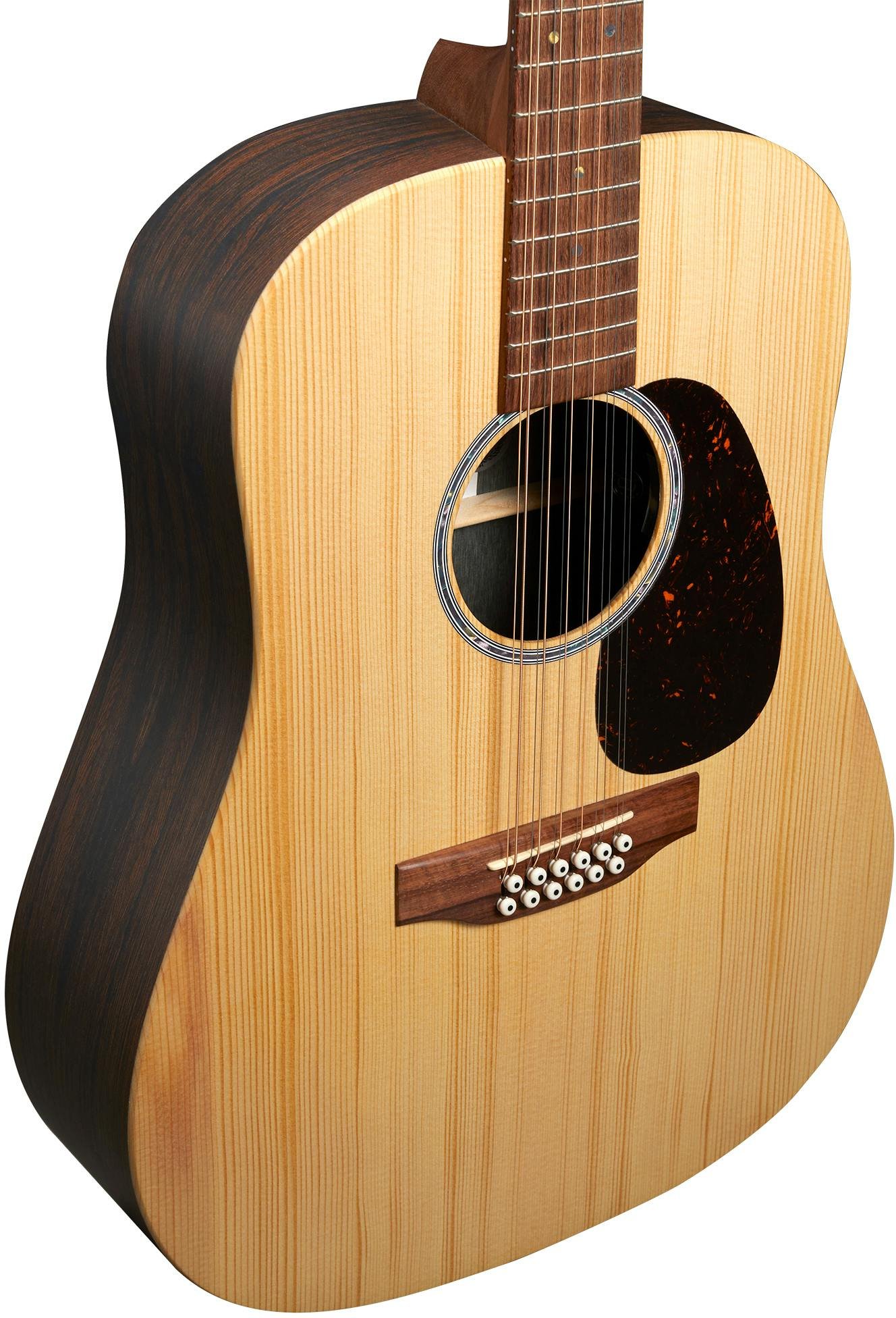 Martin X-Series Remastered D-X2E 12-String Acoustic Guitar with Spruce Top Brazilian HPL B&S - DX2E-BRAZ12-D-X2E_Brazilian-12_tilt2.jpg