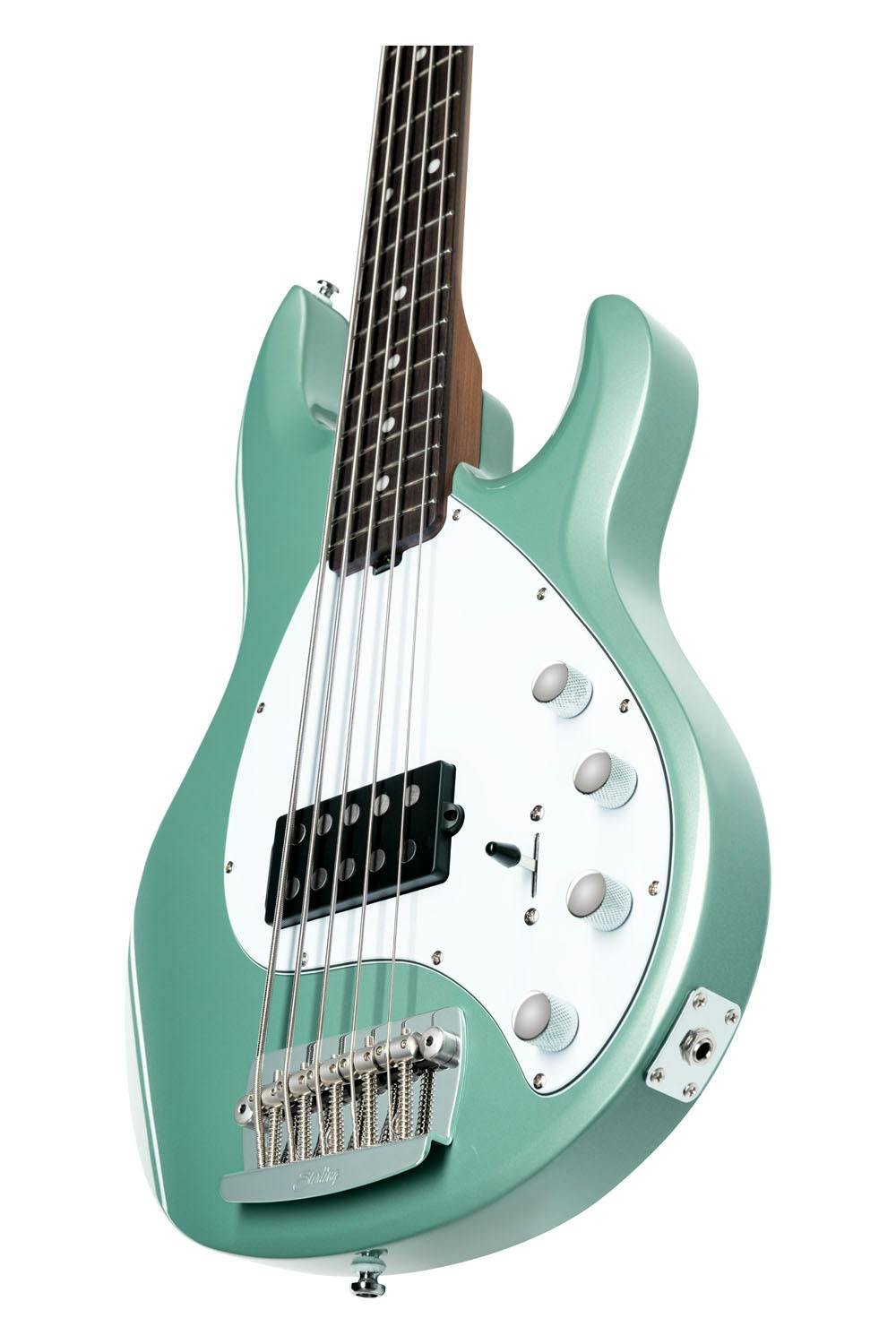 Sterling by Music Man Stingray RAY35 HH 5-String in Dorado Green - RAY35DGRR2-ST-RAY35-DGR-R2-RIGHT-LOWER-BOUT.jpg