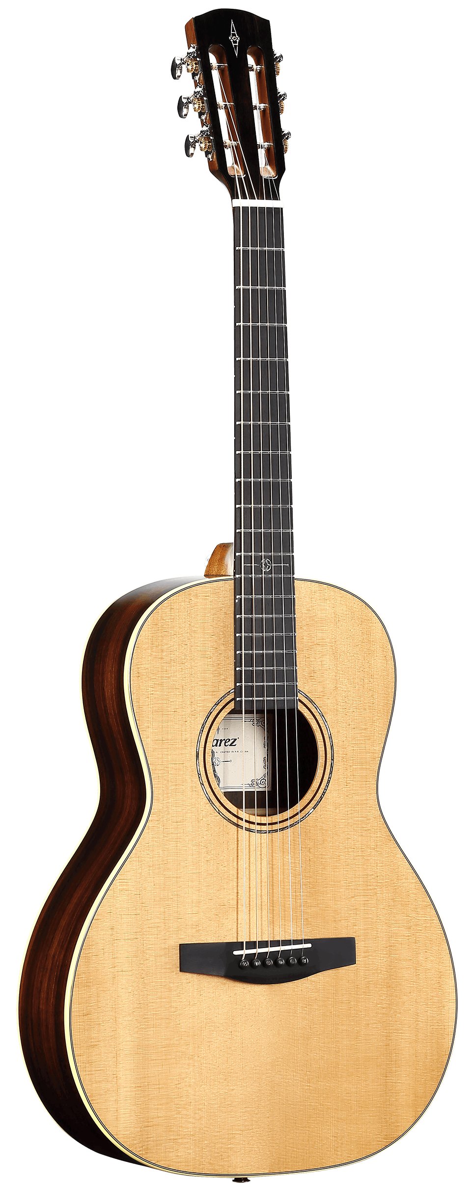 Alvarez Laureate LP70HFE Parlour Electro Acoustic in Natural - LP70HFE-Alvarez-Laureate-Parlor-Spruce-top-Rosewood-back-Natural-LR-Baggs-HiFi-Left.jpg