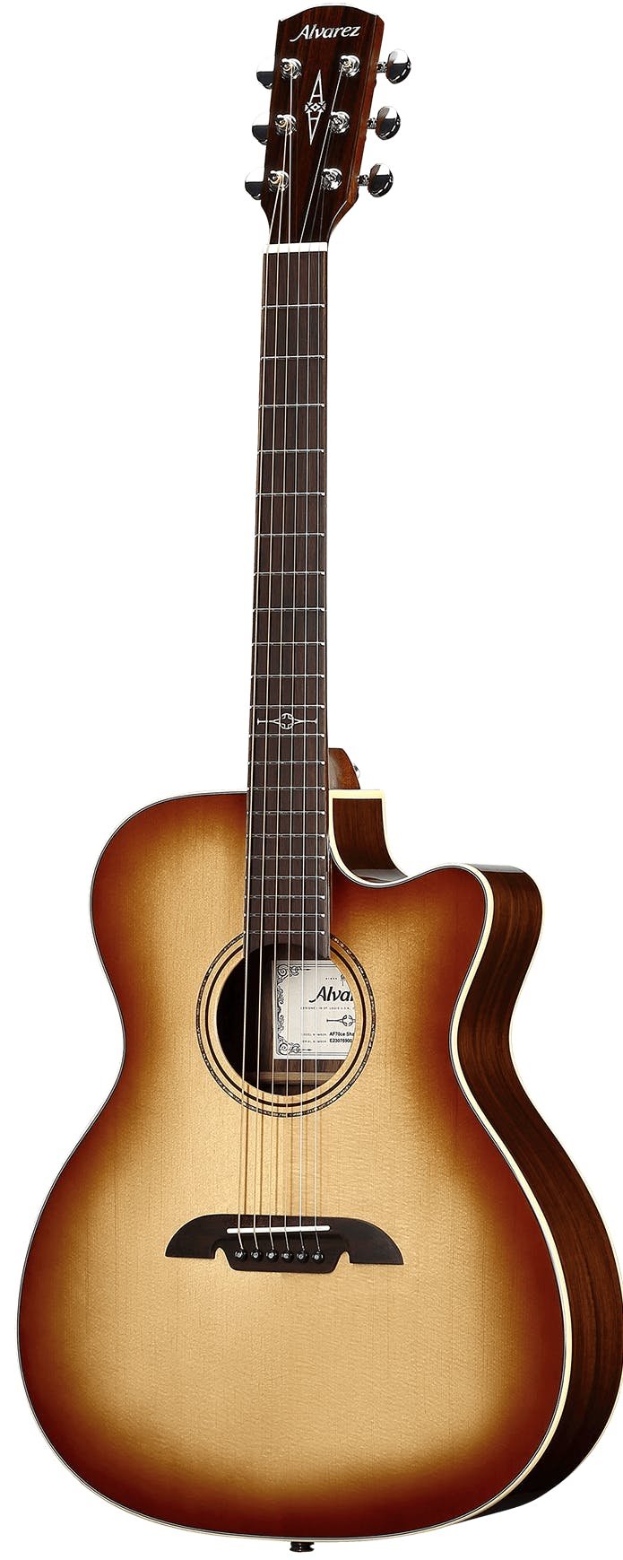 Alvarez Artist AF70CE Folk OM Electro Acoustic in Shadowburst with Cutaway - AF70CESPBSHB-4.jpg