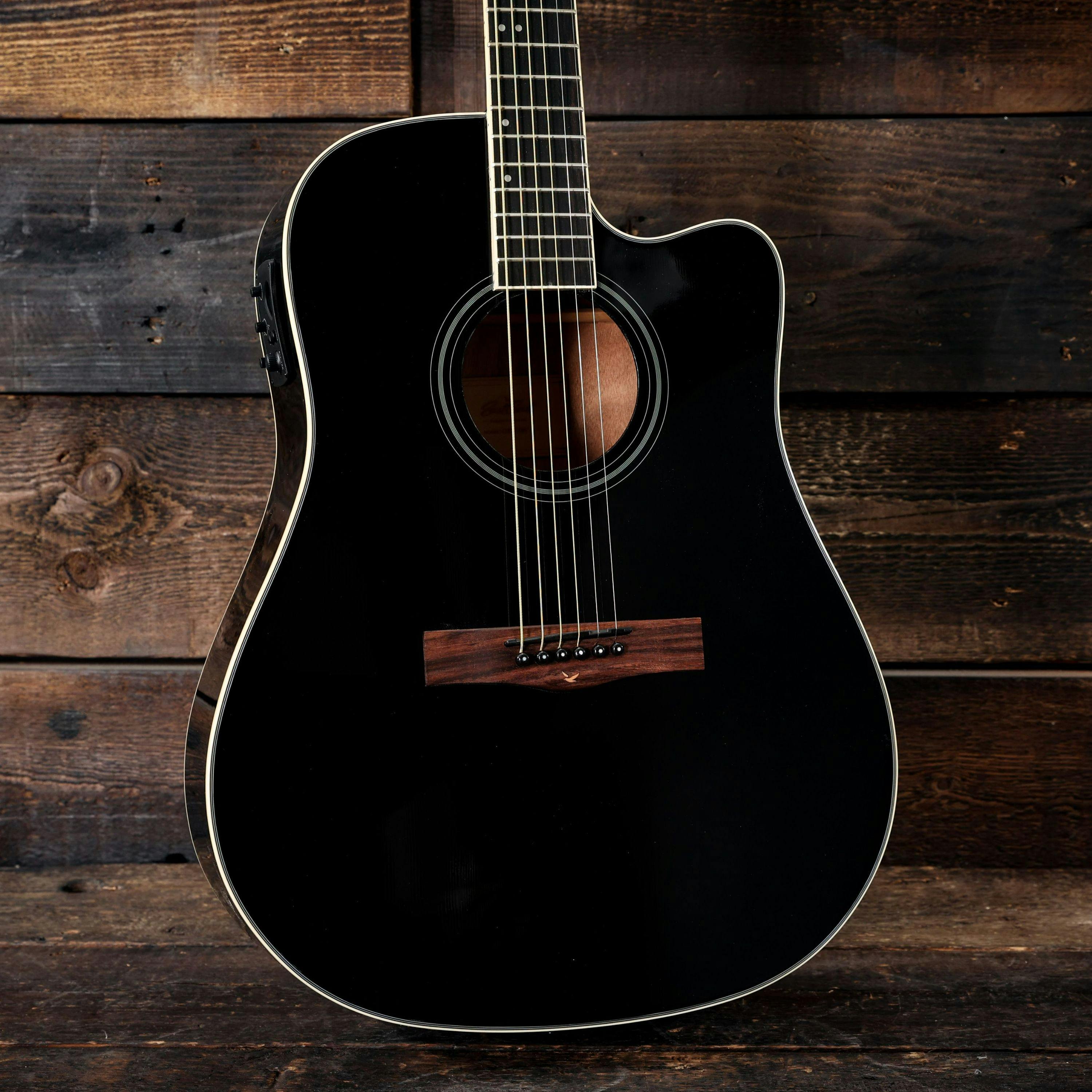 EastCoast D1CE Dreadnought Electro Acoustic in Gloss Black - EC-D1CE-BK-2.jpg
