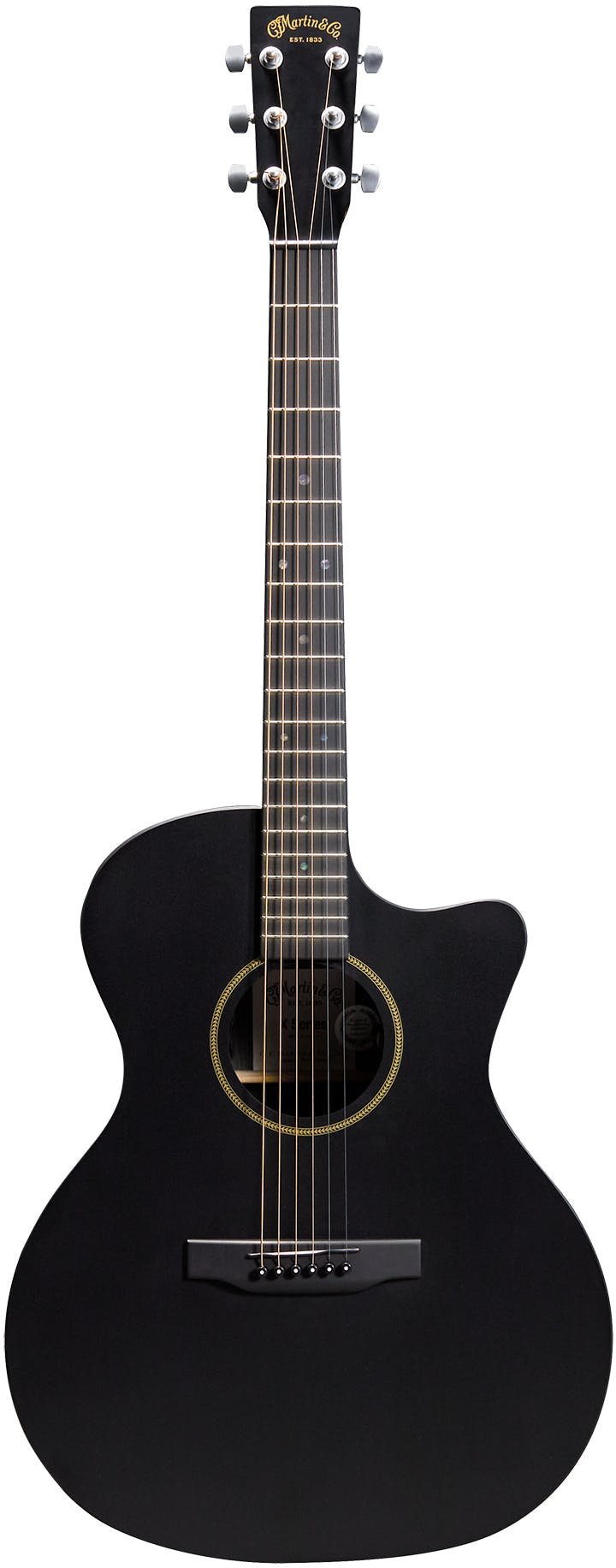 Martin X-Series Remastered GPC-X1E HPL Top Acoustic Guitar in Black - GPCX1E-BLK-GPC-X1E_Black_Front-Full.jpg