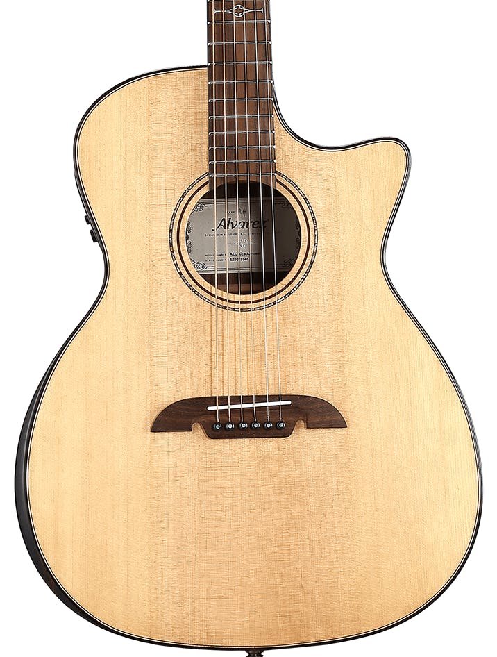 Alvarez Artist Elite AEG70CE Grand Auditorium Electro Acoustic in Natural with Cutaway - AEG70CESPBAR-Alvarez-Artist-Elite-Grand-Auditorium-Cutaway-Bevel-Spruce-top-Rosewood-back-Natural-LR-Baggs-SPB-Hero.jpg
