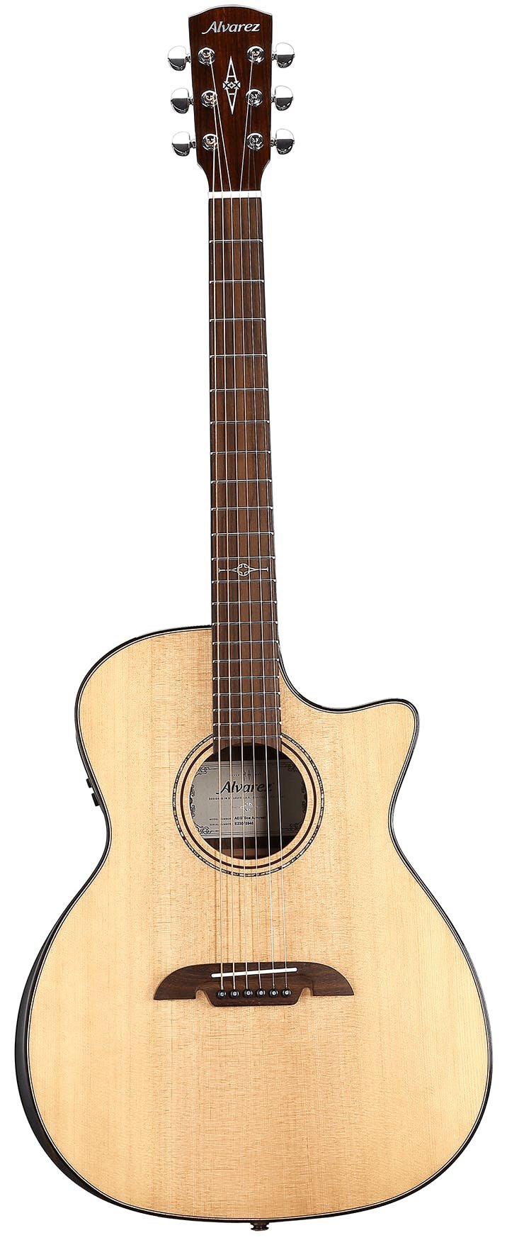 Alvarez Artist Elite AEG70CE Grand Auditorium Electro Acoustic in Natural with Cutaway - AEG70CESPBAR-Alvarez-Artist-Elite-Grand-Auditorium-Cutaway-Bevel-Spruce-top-Rosewood-back-Natural-LR-Baggs-SPB-Front.jpg
