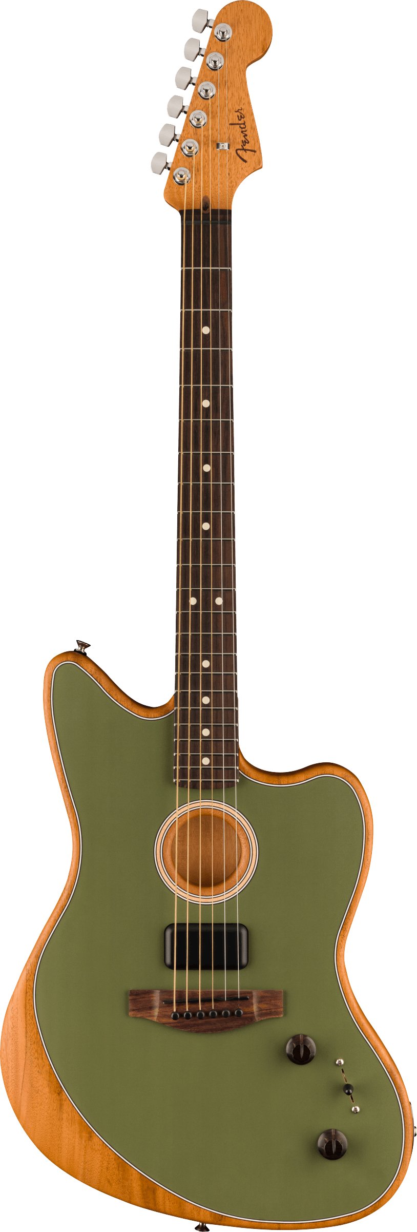 Fender Acoustasonic Player Jazzmaster in Antique Olive - Andertons