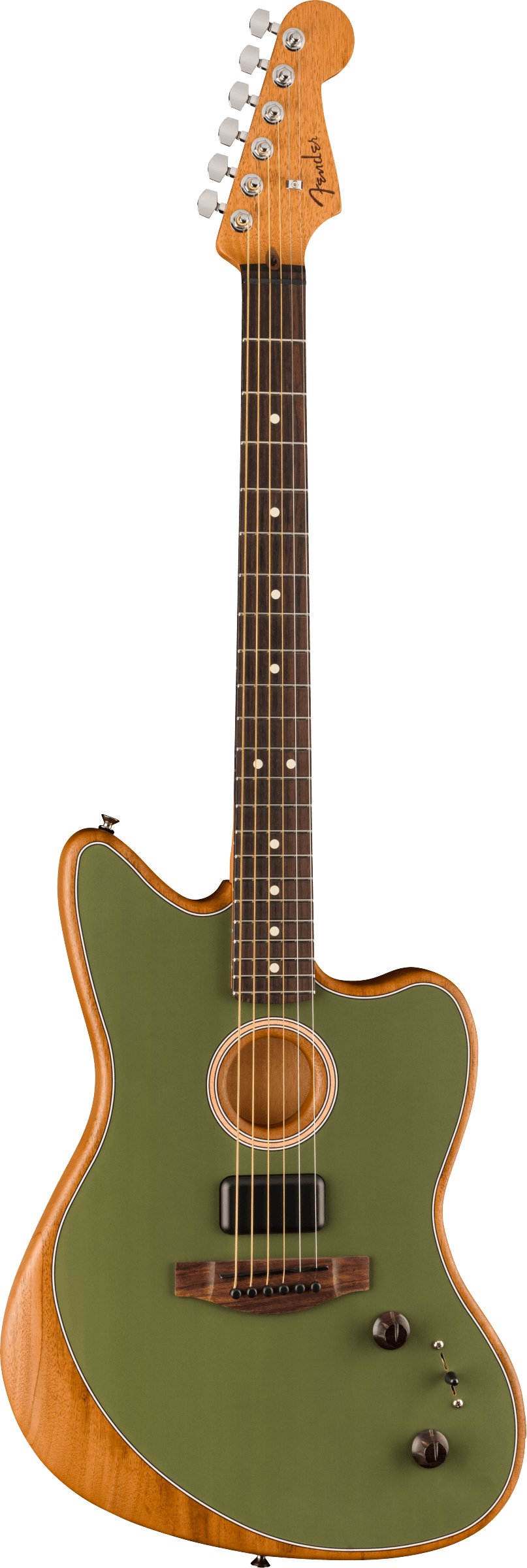 Fender Acoustasonic Player Jazzmaster Acoustic/Electric Guitar in Antique Olive - 537038-Fender-Acoustasonic-Player-Jazzmaster-Antique-Olive-Angle.jpg